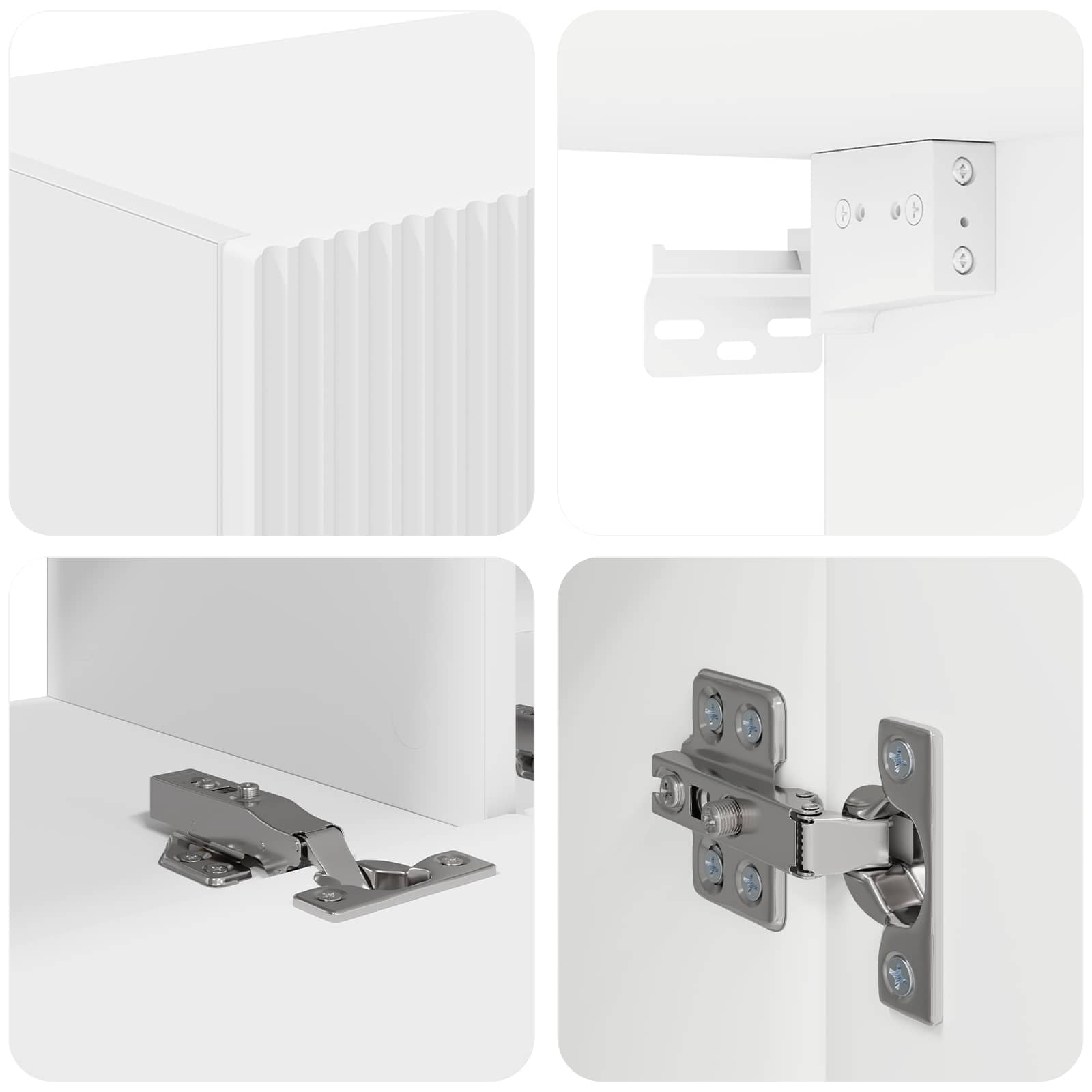 Ensemble meuble TV Montage mural 4 pcs Blanc Bois d'ingénierie - XIOS