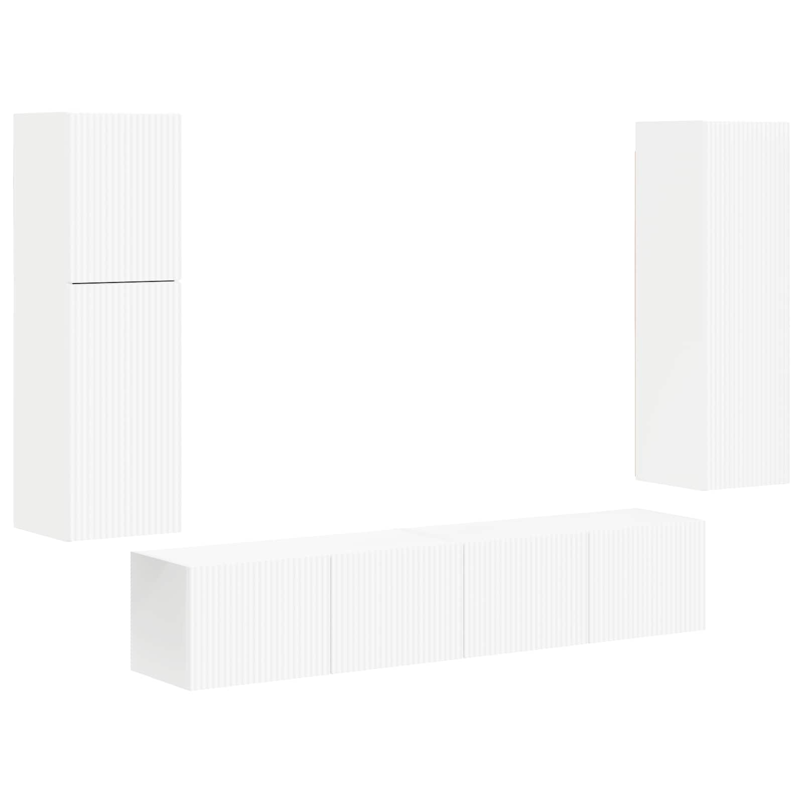 Ensemble meuble TV Montage mural 4 pcs Blanc Bois d'ingénierie - XIOS