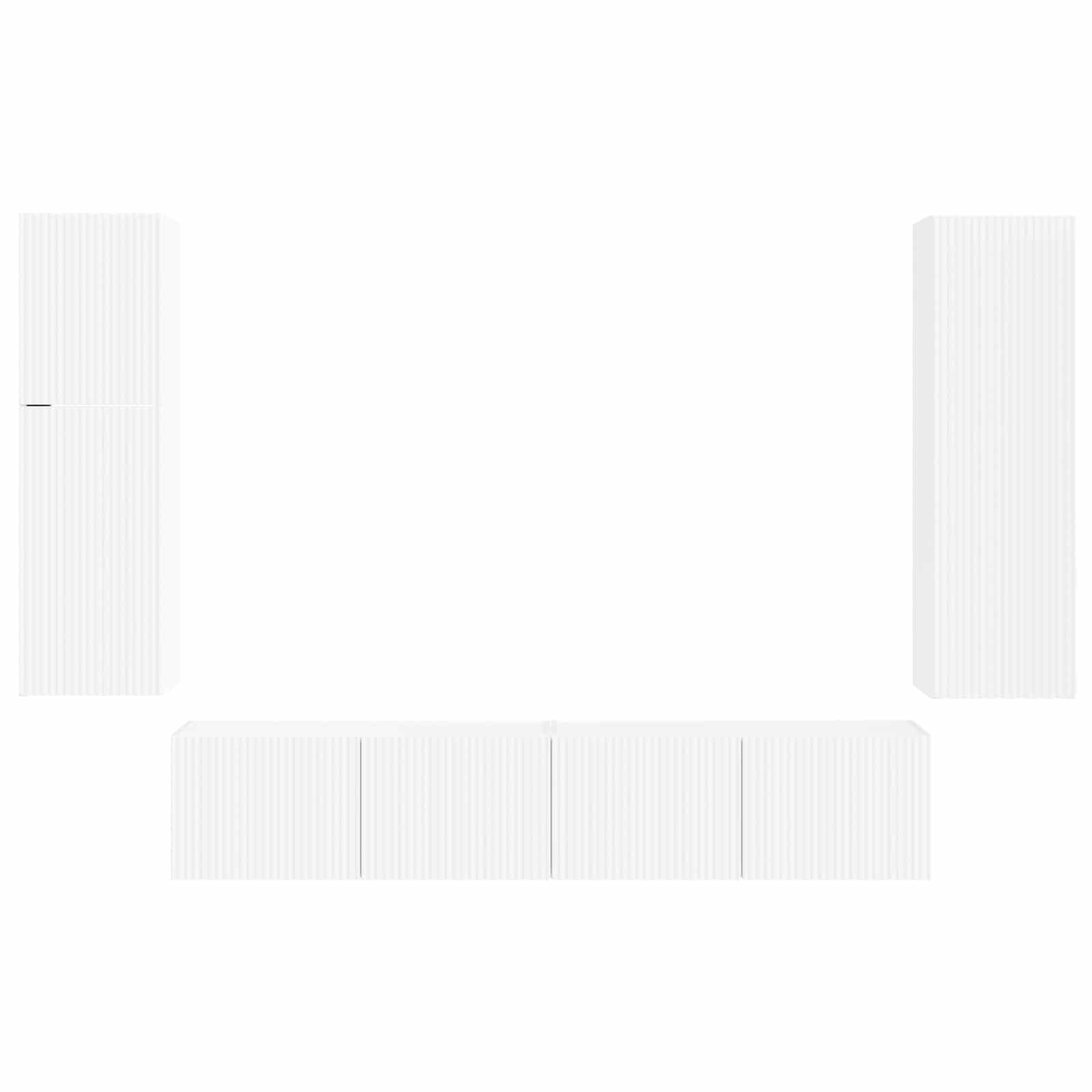 Ensemble meuble TV Montage mural 4 pcs Blanc Bois d'ingénierie - XIOS
