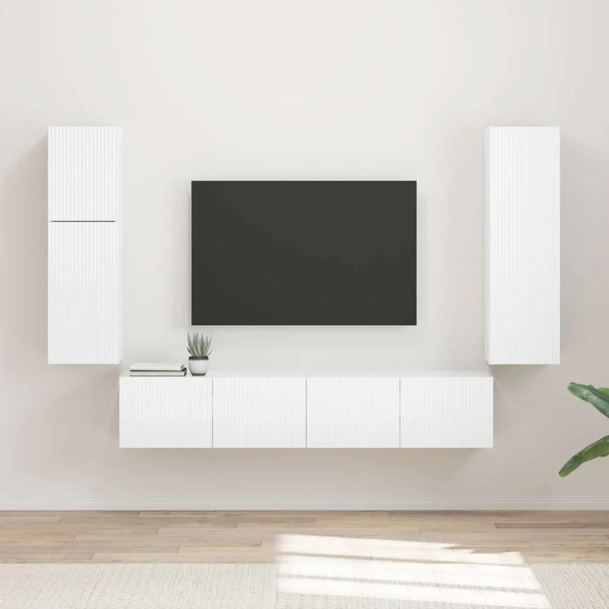 Ensemble meuble TV 4 pc Blanc brillant Bois d’ingénierie - XIOS