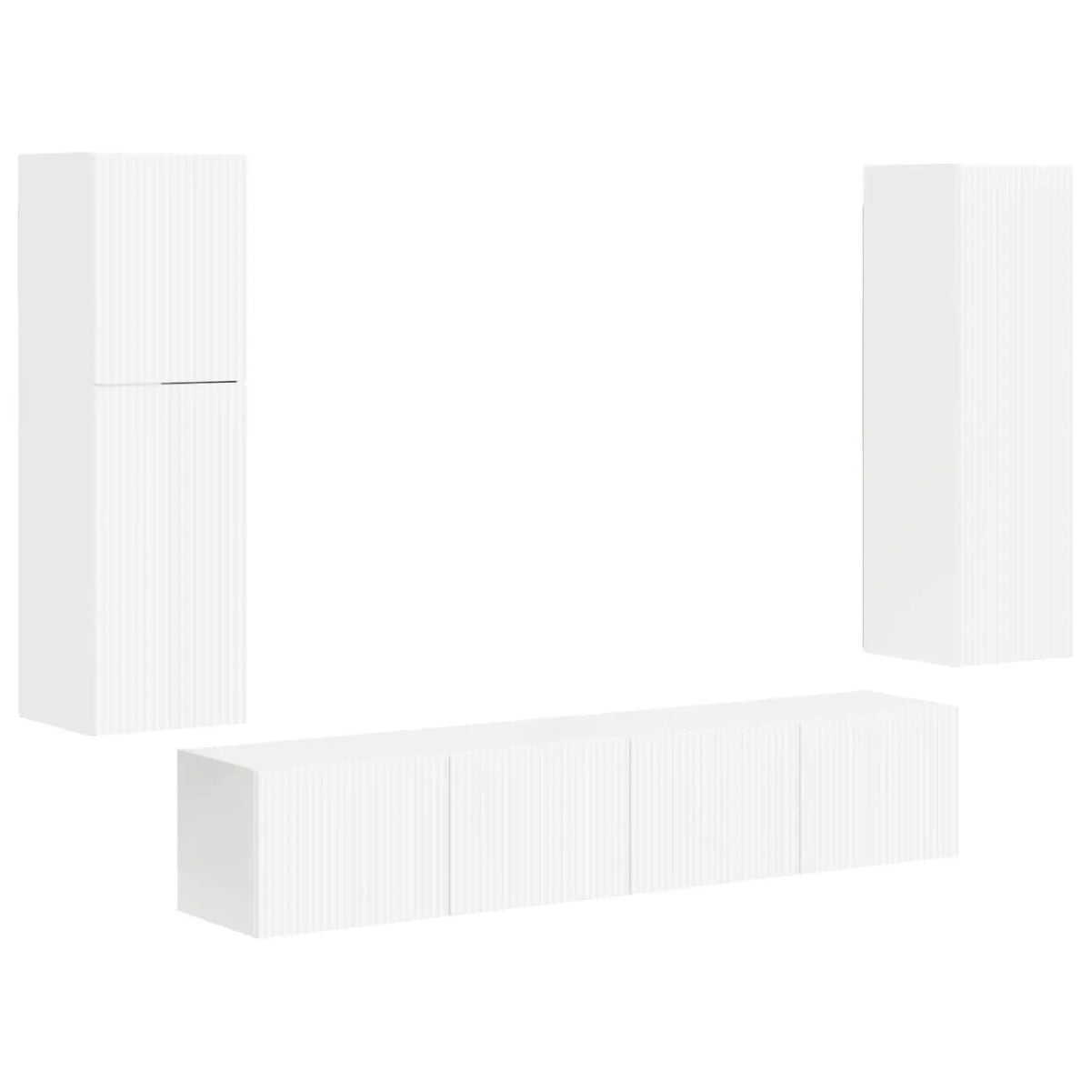 Ensemble meuble TV 4 pc Blanc brillant Bois d’ingénierie - XIOS