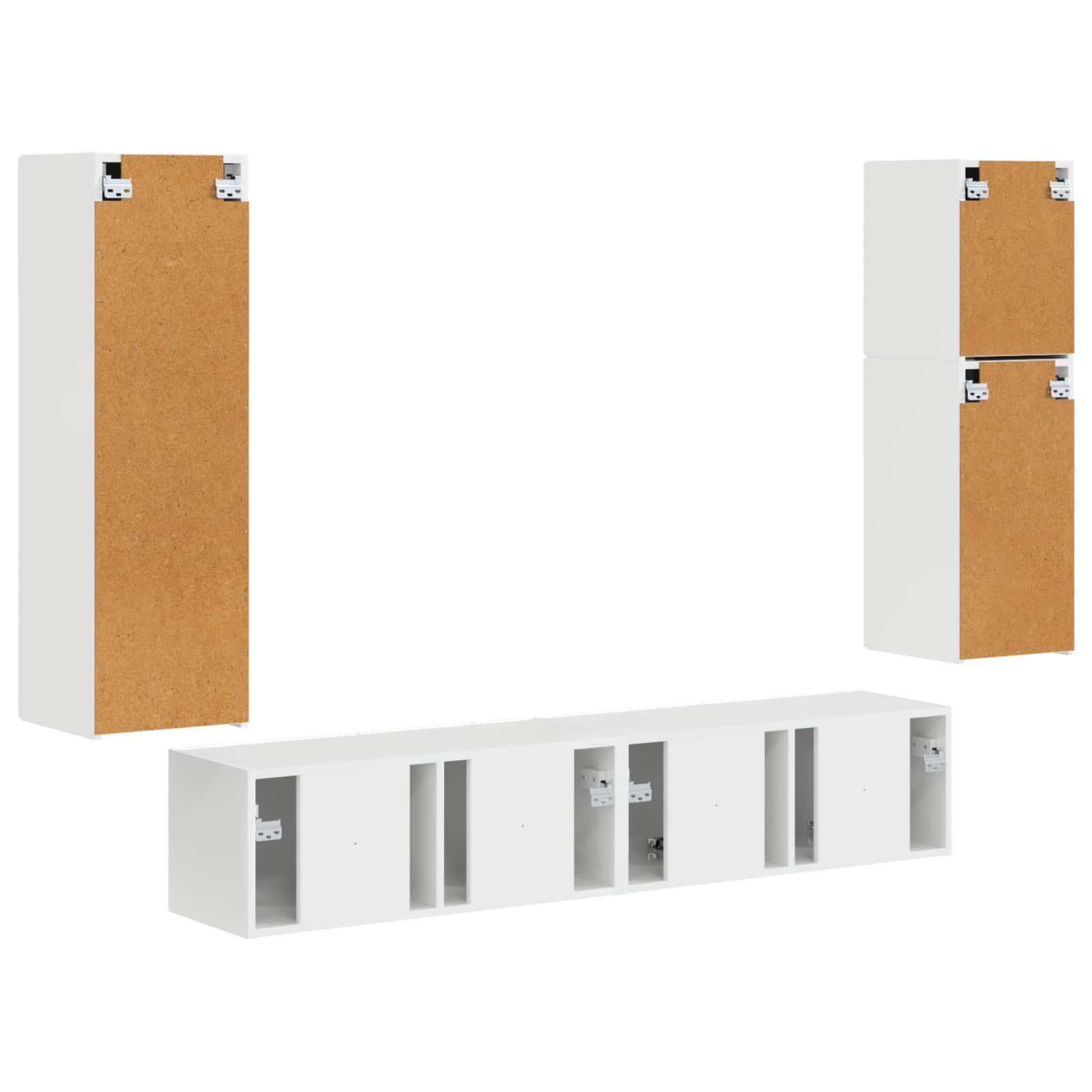 Ensemble meuble TV 4 pcs Blanc brillant Bois d'ingénierie - XIOS