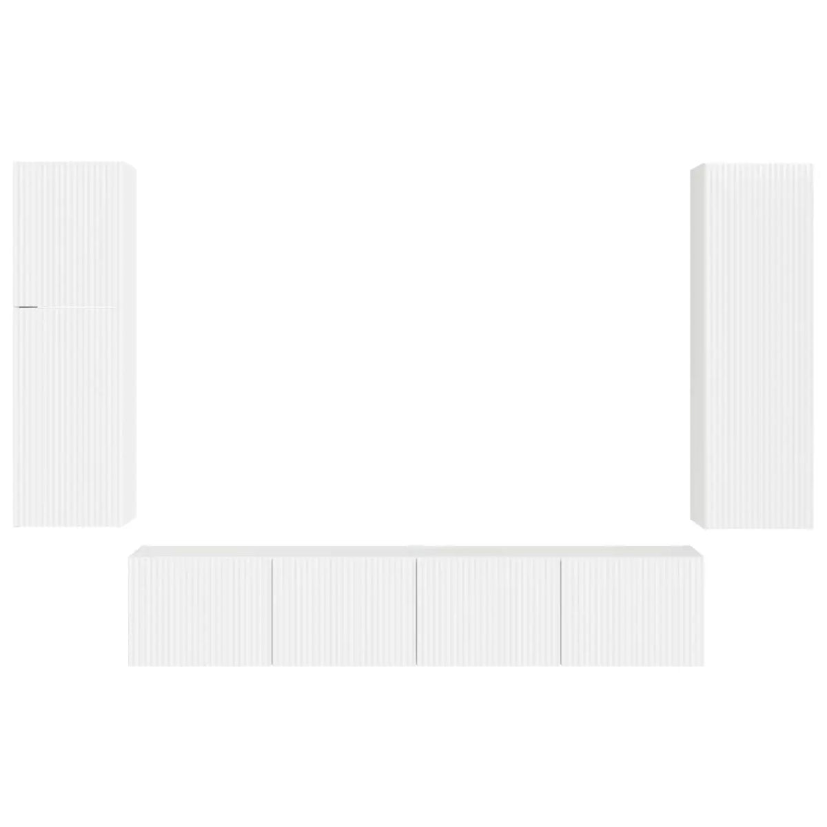 Ensemble meuble TV 4 pc Blanc brillant Bois d’ingénierie - XIOS