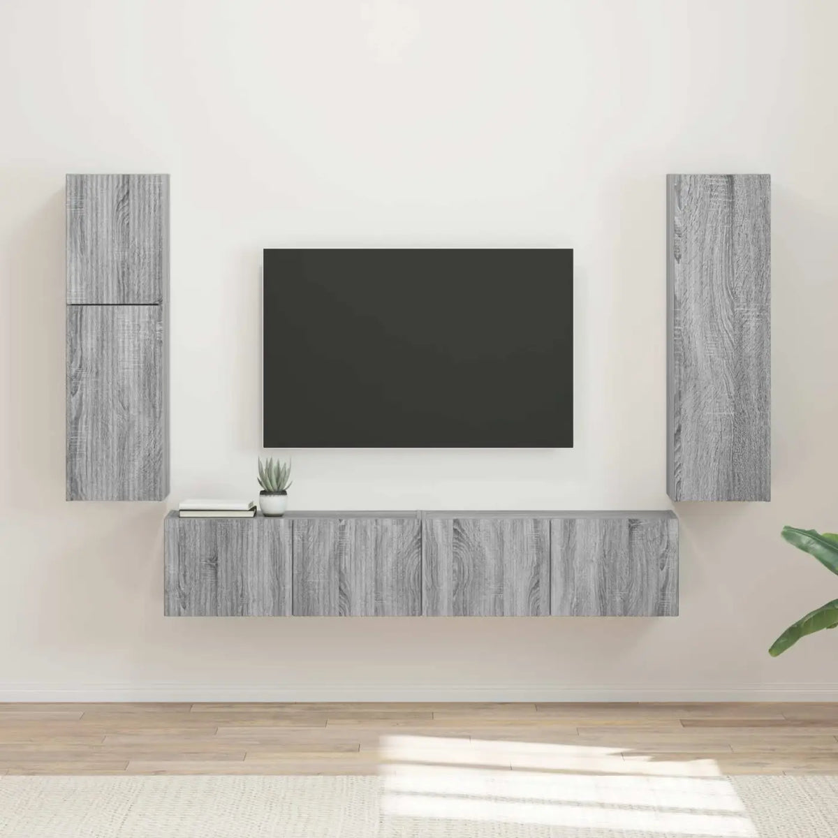 Ensemble meuble TV 4 pc Gris Sonoma Bois d’ingénierie - XIOS