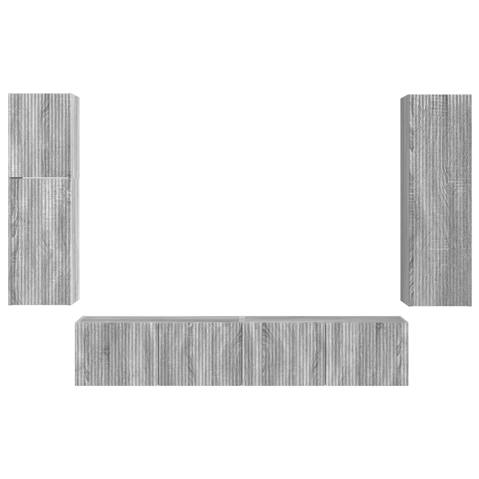 Ensemble meuble TV 4 pcs Gris Sonoma Bois d'ingénierie - XIOS