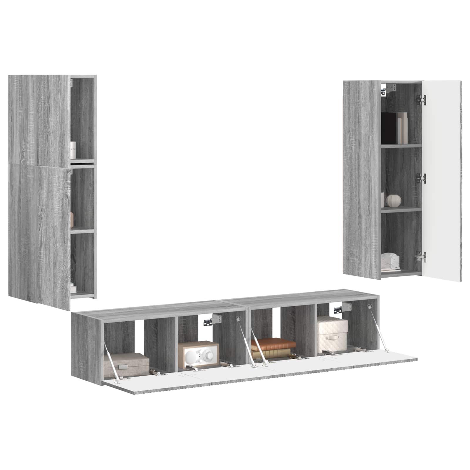 Ensemble meuble TV 4 pcs Gris Sonoma Bois d'ingénierie - XIOS