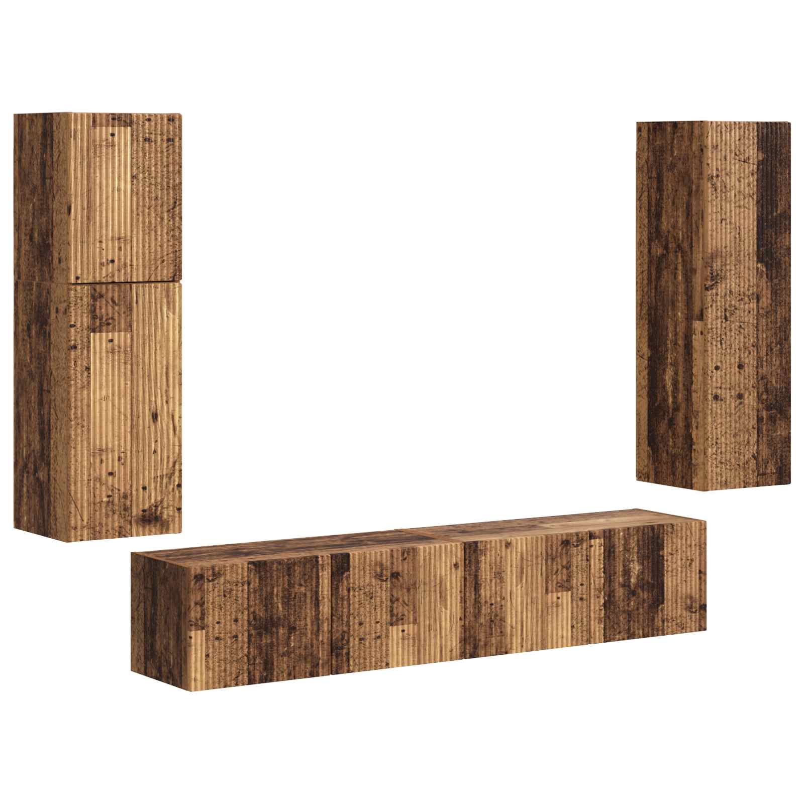 Ensemble meuble TV 4 pcs Bois ancien Bois d'ingénierie - XIOS