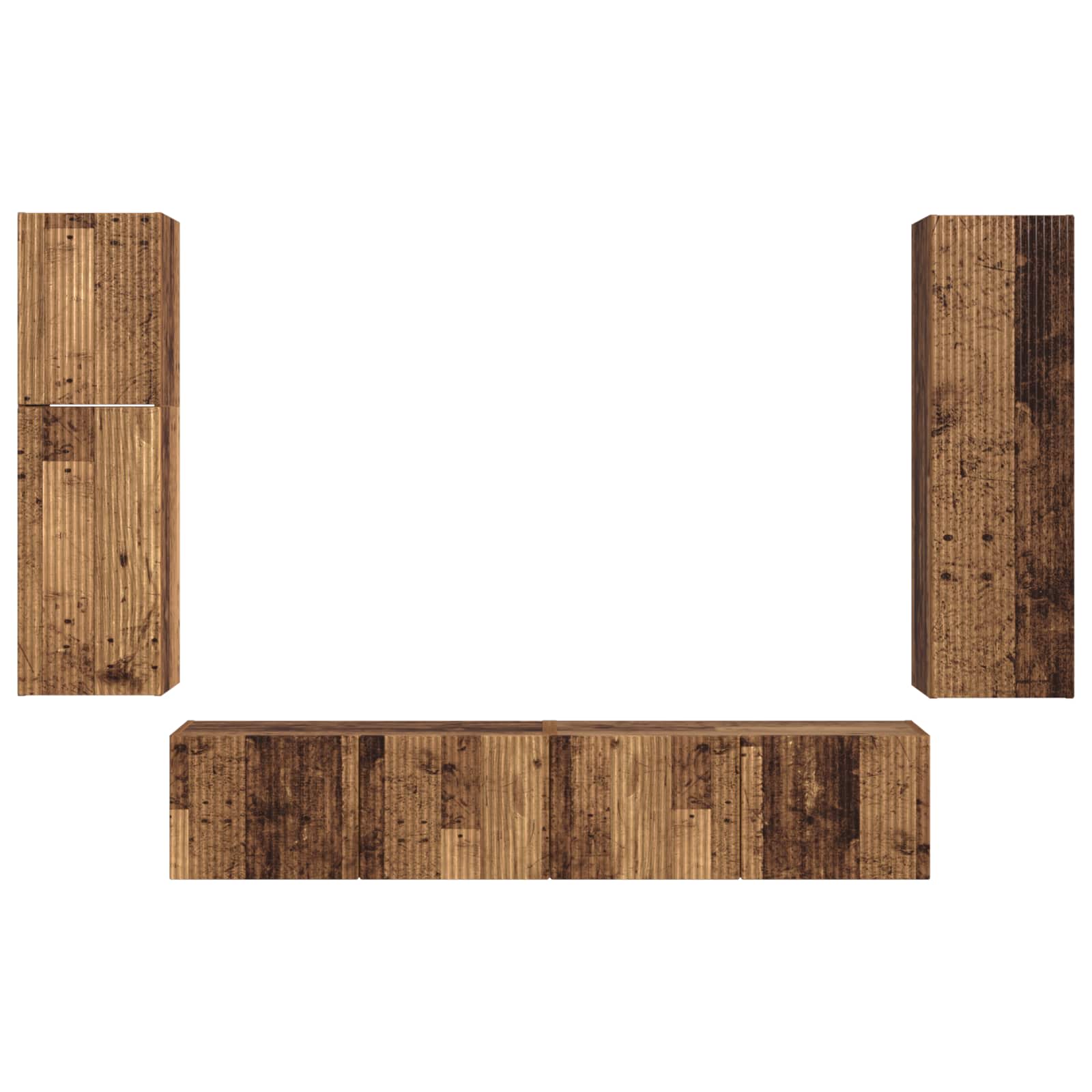 Ensemble meuble TV 4 pcs Bois ancien Bois d'ingénierie - XIOS