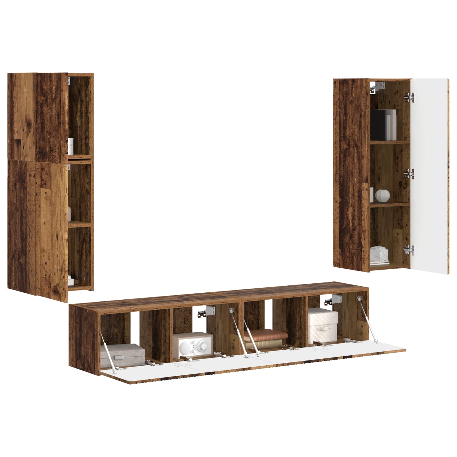 Ensemble meuble TV 4 pcs Bois ancien Bois d'ingénierie - XIOS
