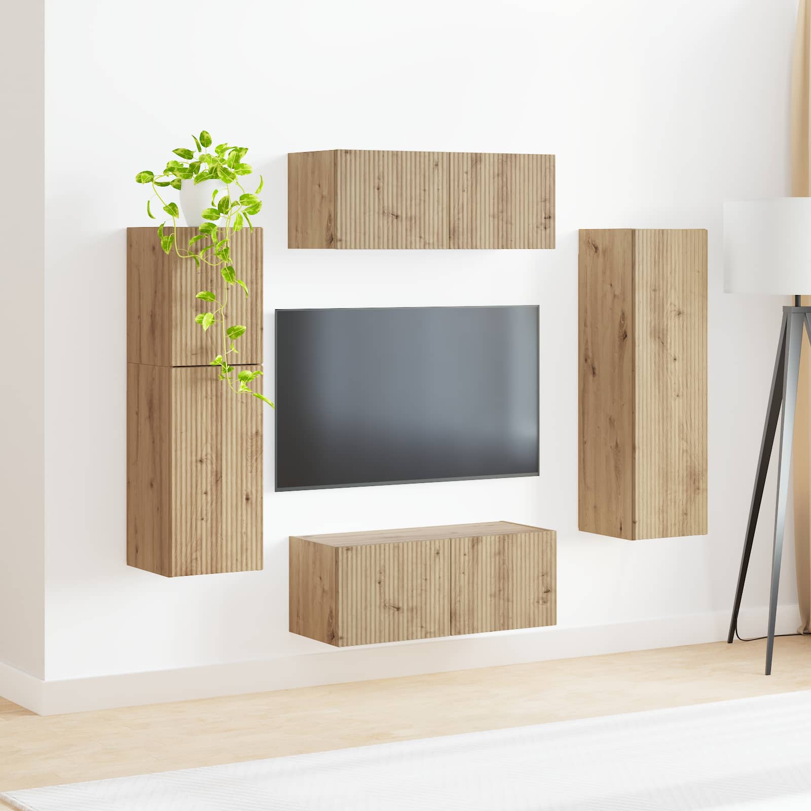 Ensemble meuble TV 4 pcs Chêne artisanal Bois d'ingénierie - XIOS