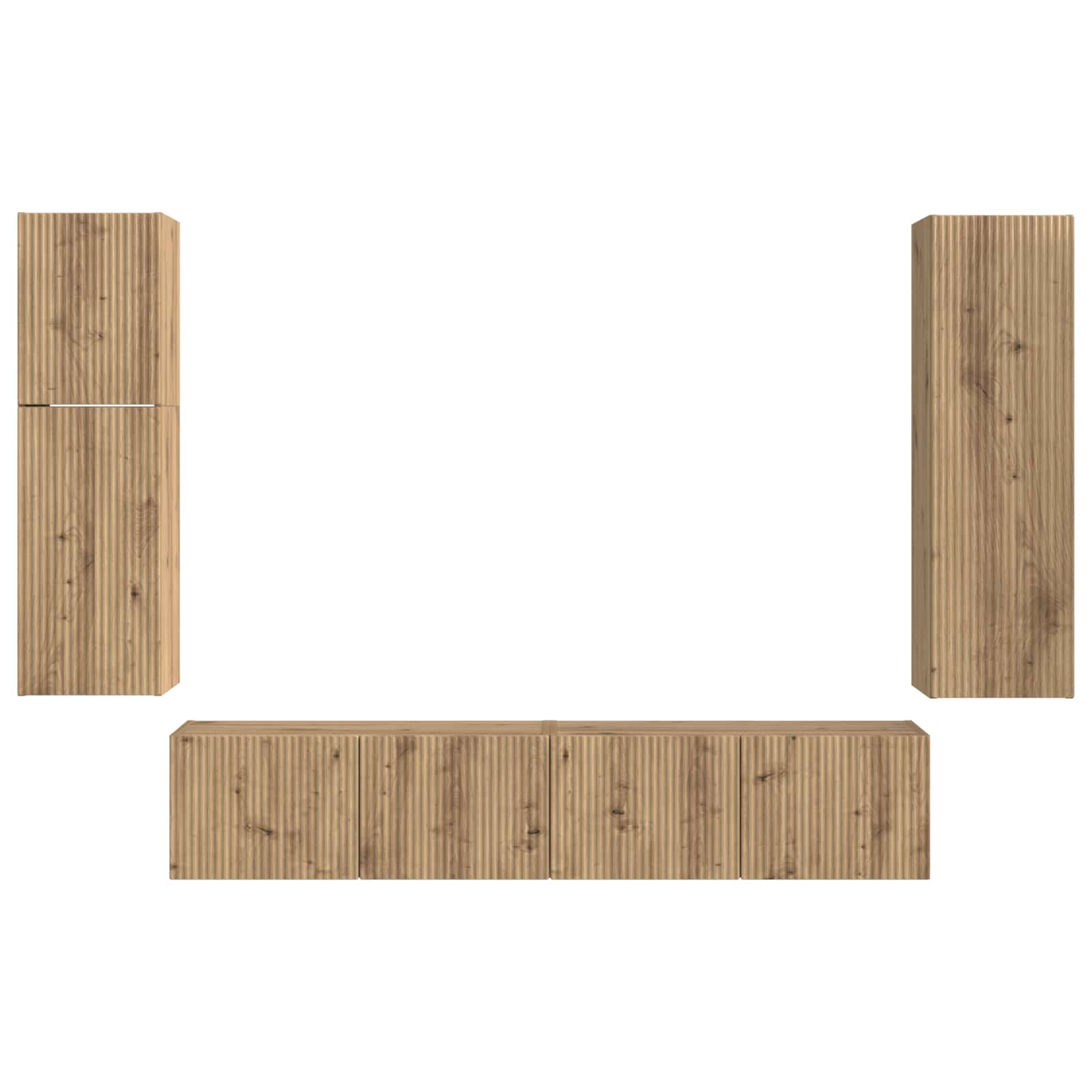 Ensemble meuble TV 4 pcs Chêne artisanal Bois d'ingénierie - XIOS