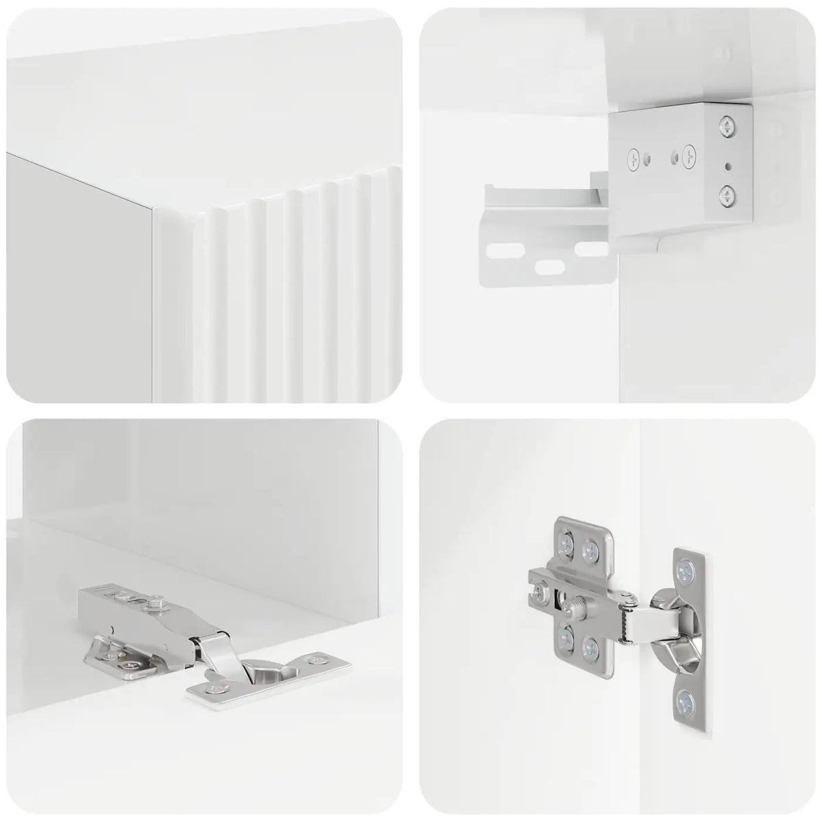 Ensemble meuble TV 4 pc Blanc brillant Bois d’ingénierie - XIOS