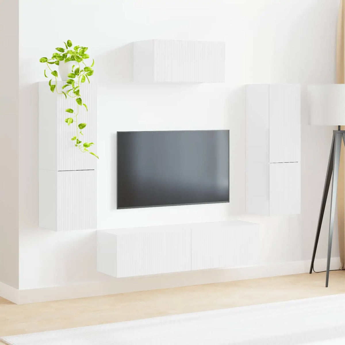 Ensemble meuble TV 4 pc Blanc brillant Bois d’ingénierie - XIOS