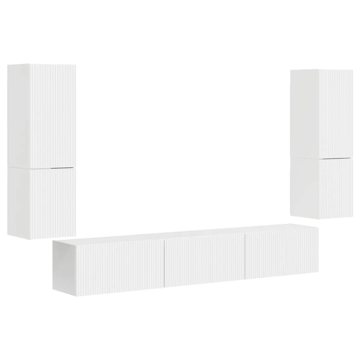 Ensemble meuble TV 4 pc Blanc brillant Bois d’ingénierie - XIOS