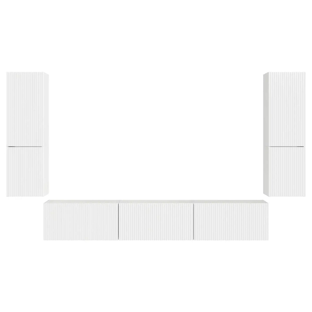 Ensemble meuble TV 4 pc Blanc brillant Bois d’ingénierie - XIOS