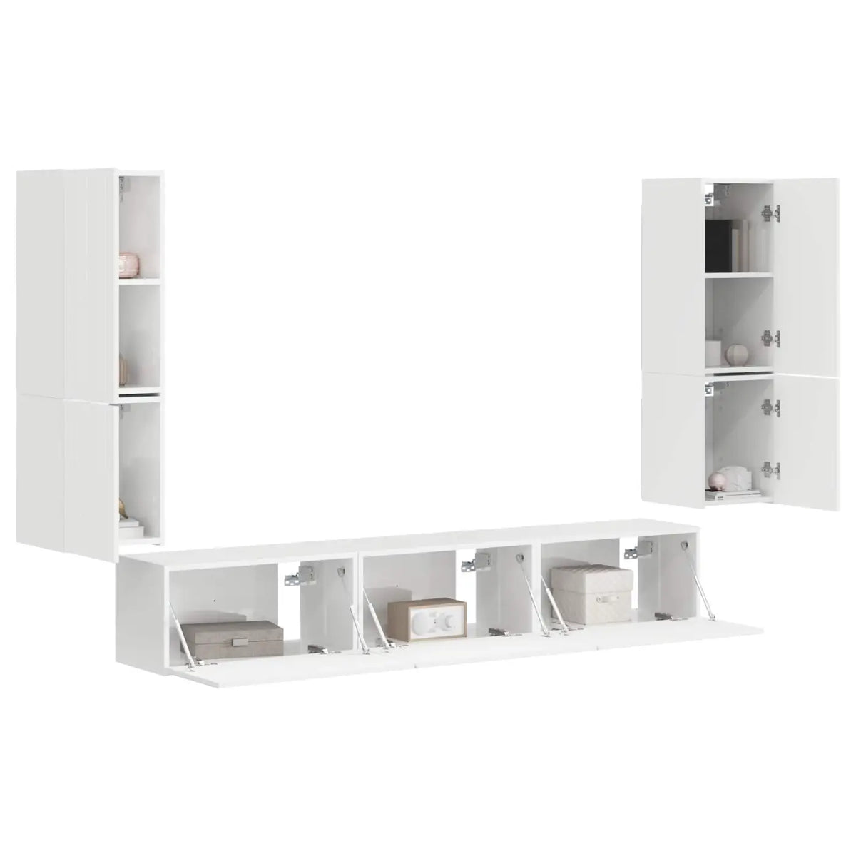 Ensemble meuble TV 4 pc Blanc brillant Bois d’ingénierie - XIOS