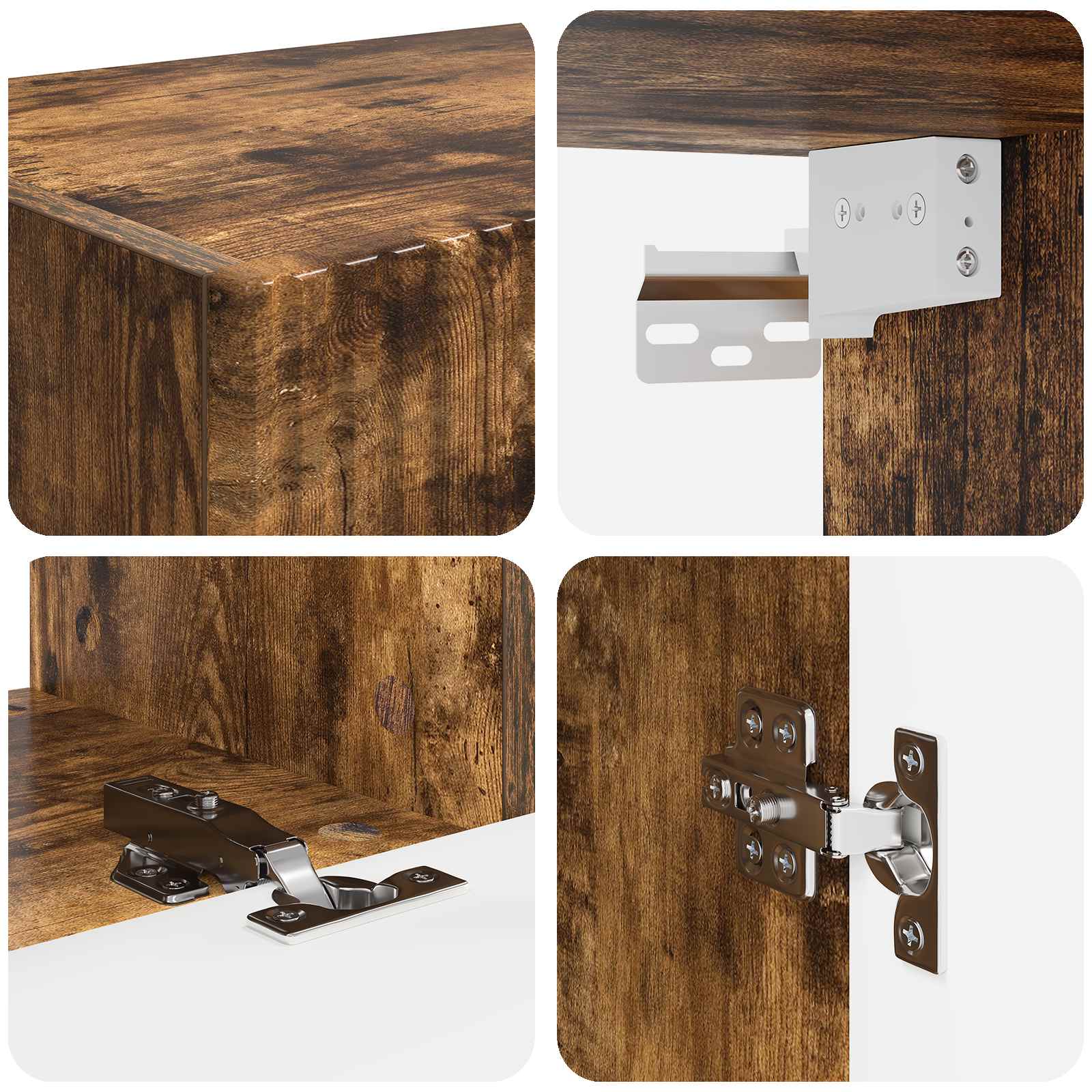 Ensemble meuble TV 4 pcs Chêne fumé Bois d'ingénierie - XIOS