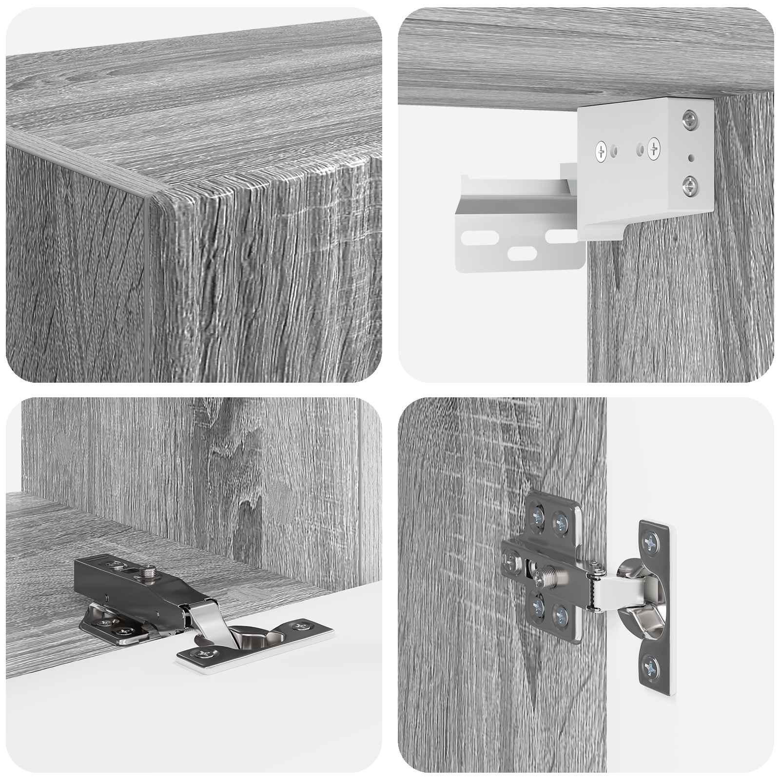 Ensemble meuble TV 4 pcs Gris Sonoma Bois d'ingénierie - XIOS