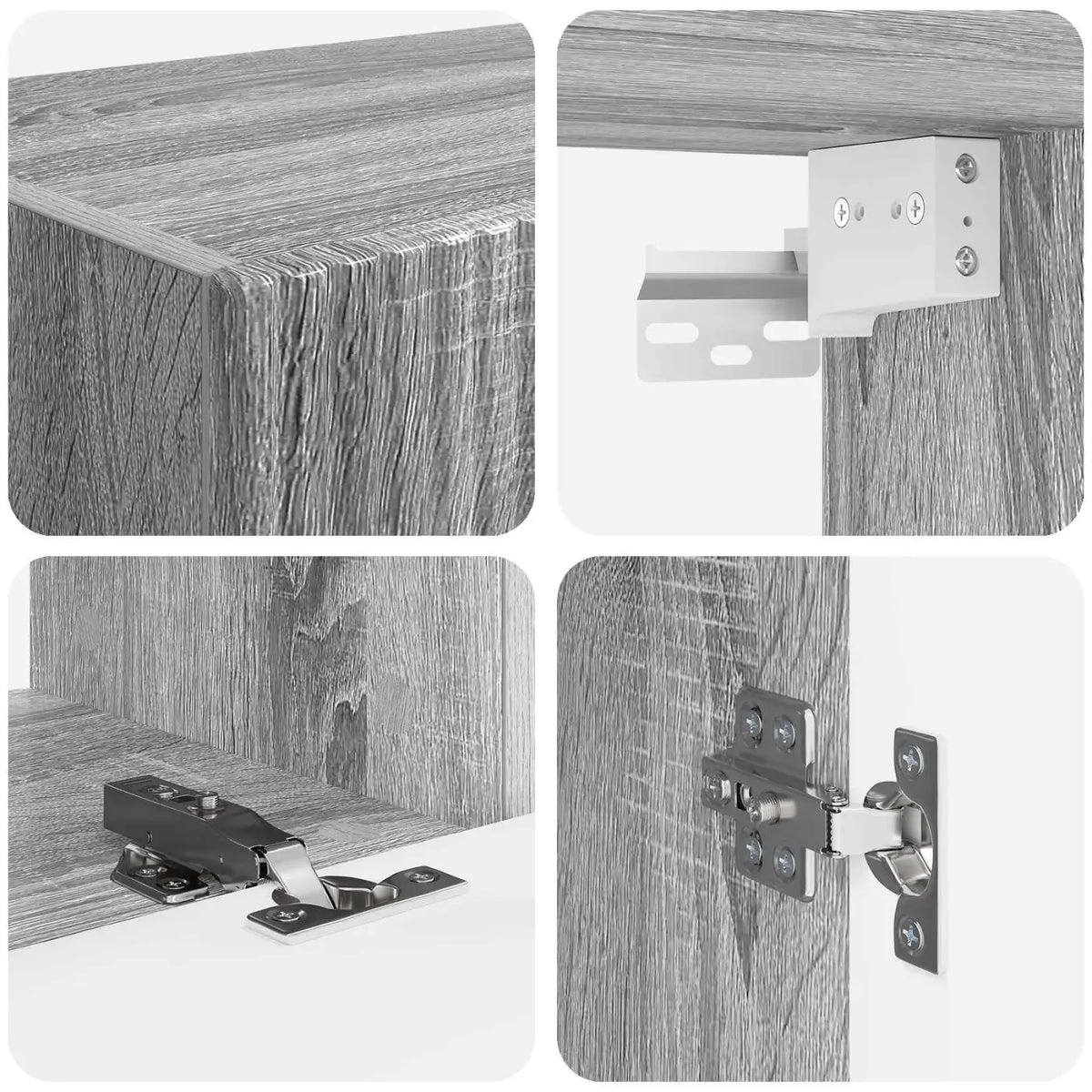 Ensemble meuble TV 4 pc Gris Sonoma Bois d’ingénierie - XIOS