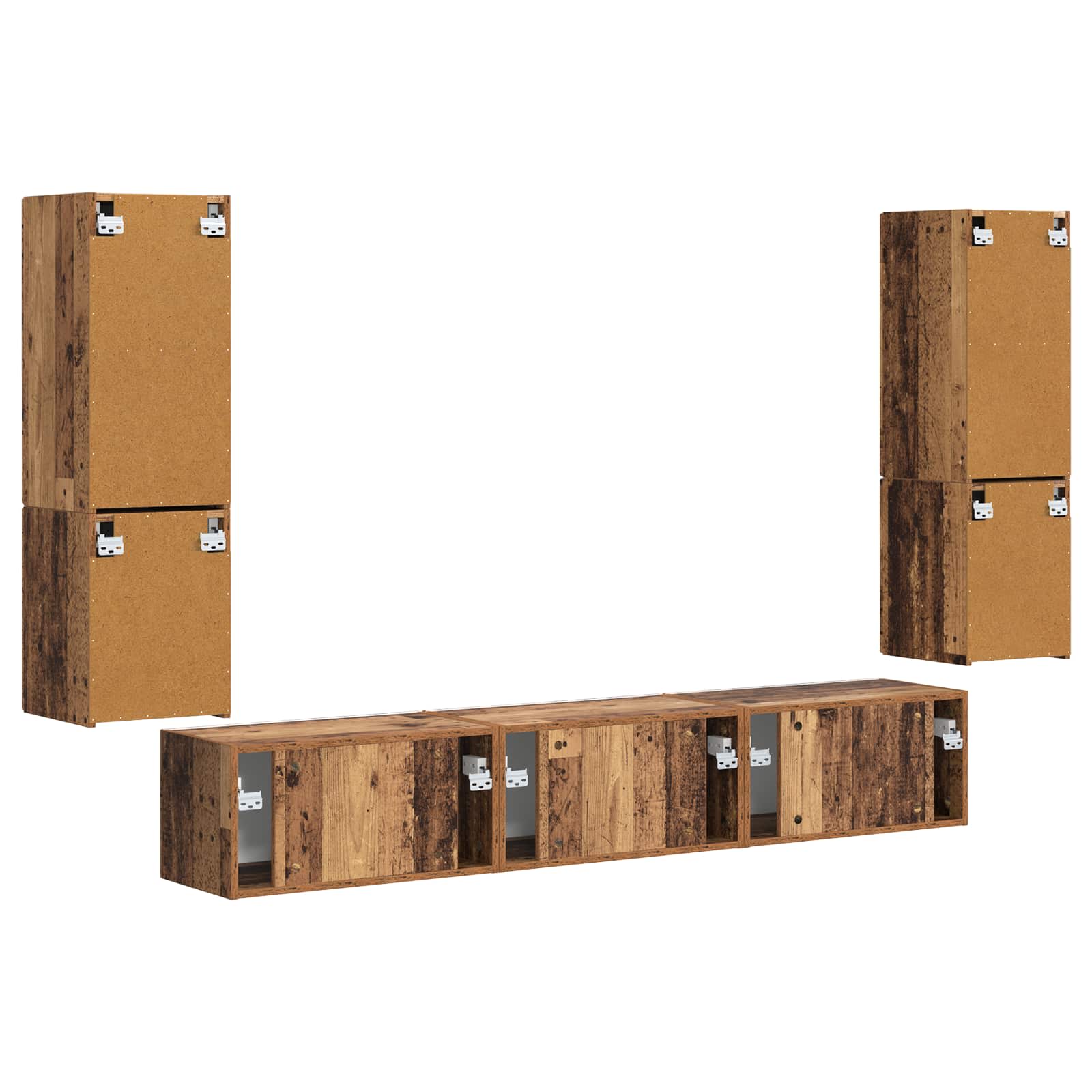 Ensemble meuble TV 4 pcs Bois ancien Bois d'ingénierie - XIOS