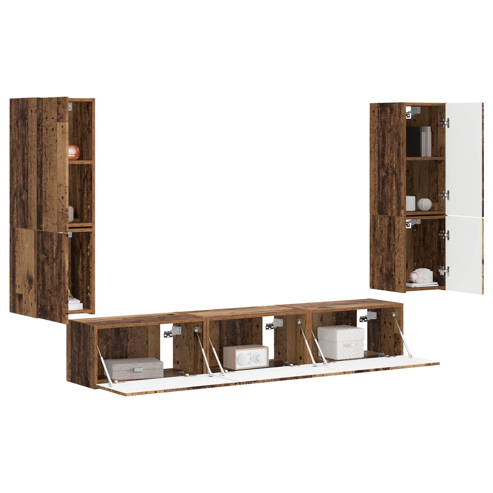 Ensemble meuble TV 4 pcs Bois ancien Bois d'ingénierie - XIOS