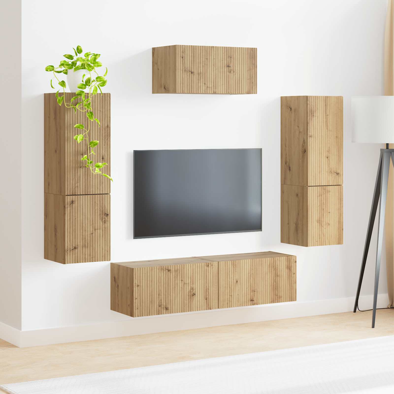 Ensemble meuble TV 4 pcs Chêne artisanal Bois d'ingénierie - XIOS