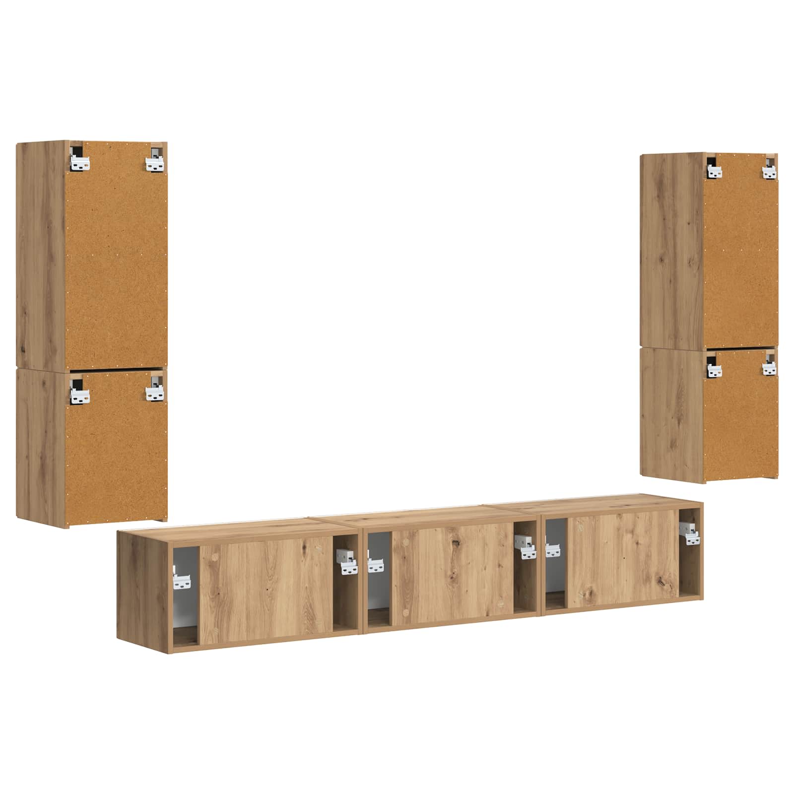 Ensemble meuble TV 4 pcs Chêne artisanal Bois d'ingénierie - XIOS