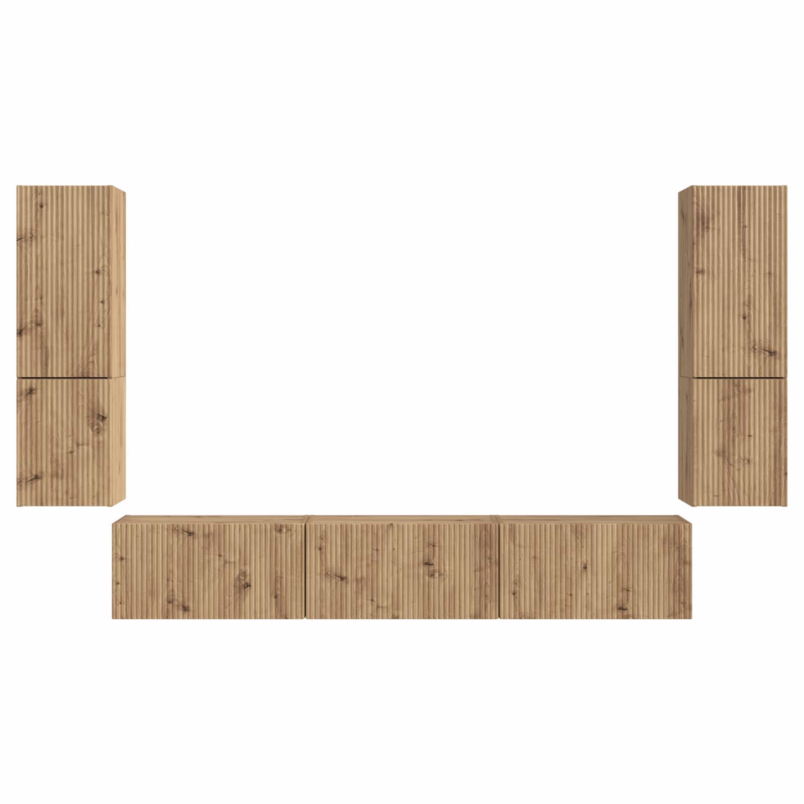 Ensemble meuble TV 4 pcs Chêne artisanal Bois d'ingénierie - XIOS
