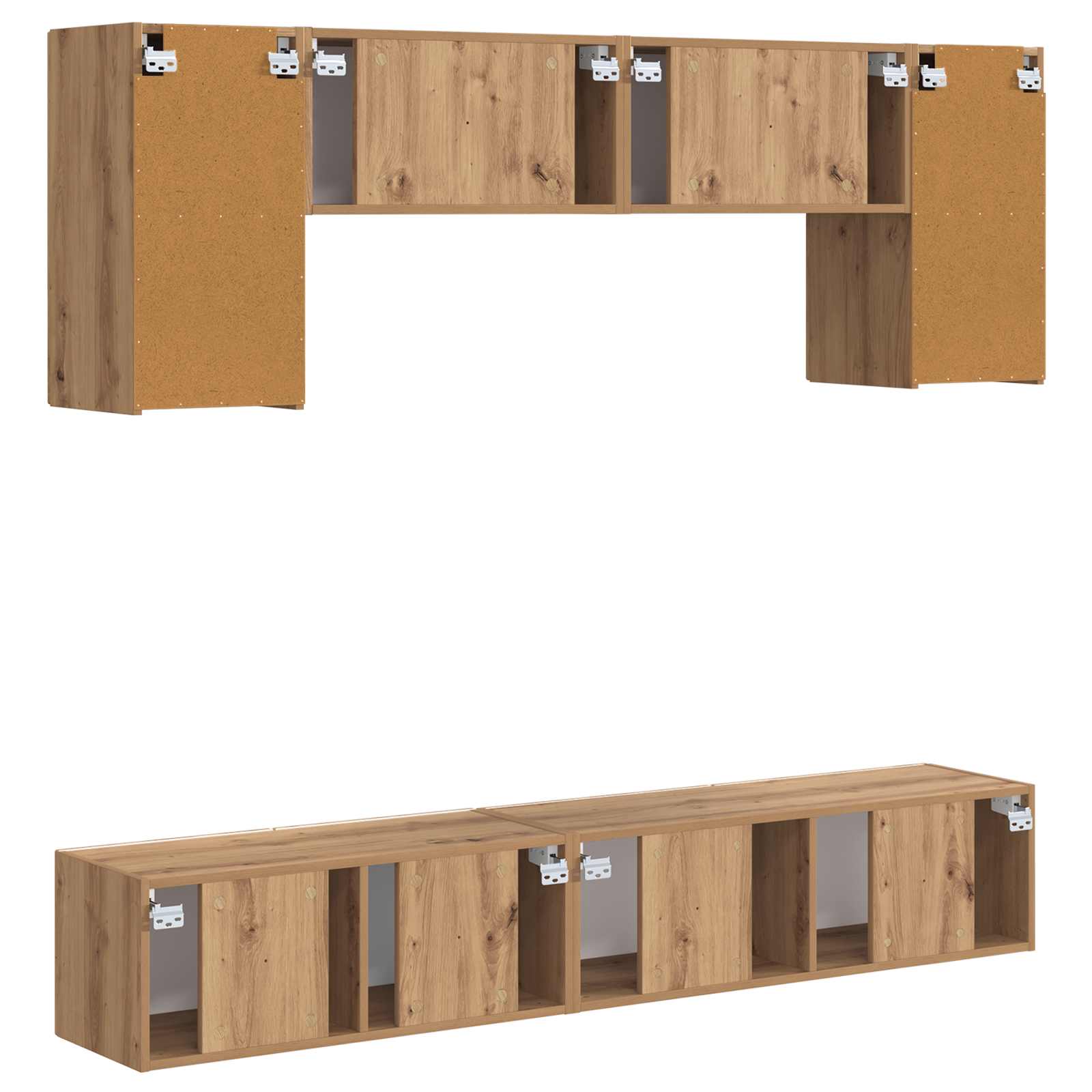 Ensemble meuble TV 5 pcs Gris béton Bois d'ingénierie - XIOS