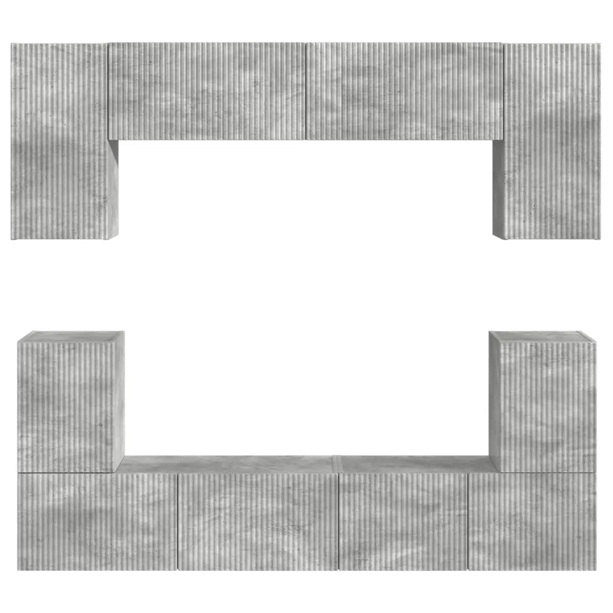 Ensemble meuble TV 5 pc Gris béton Bois d’ingénierie - XIOS