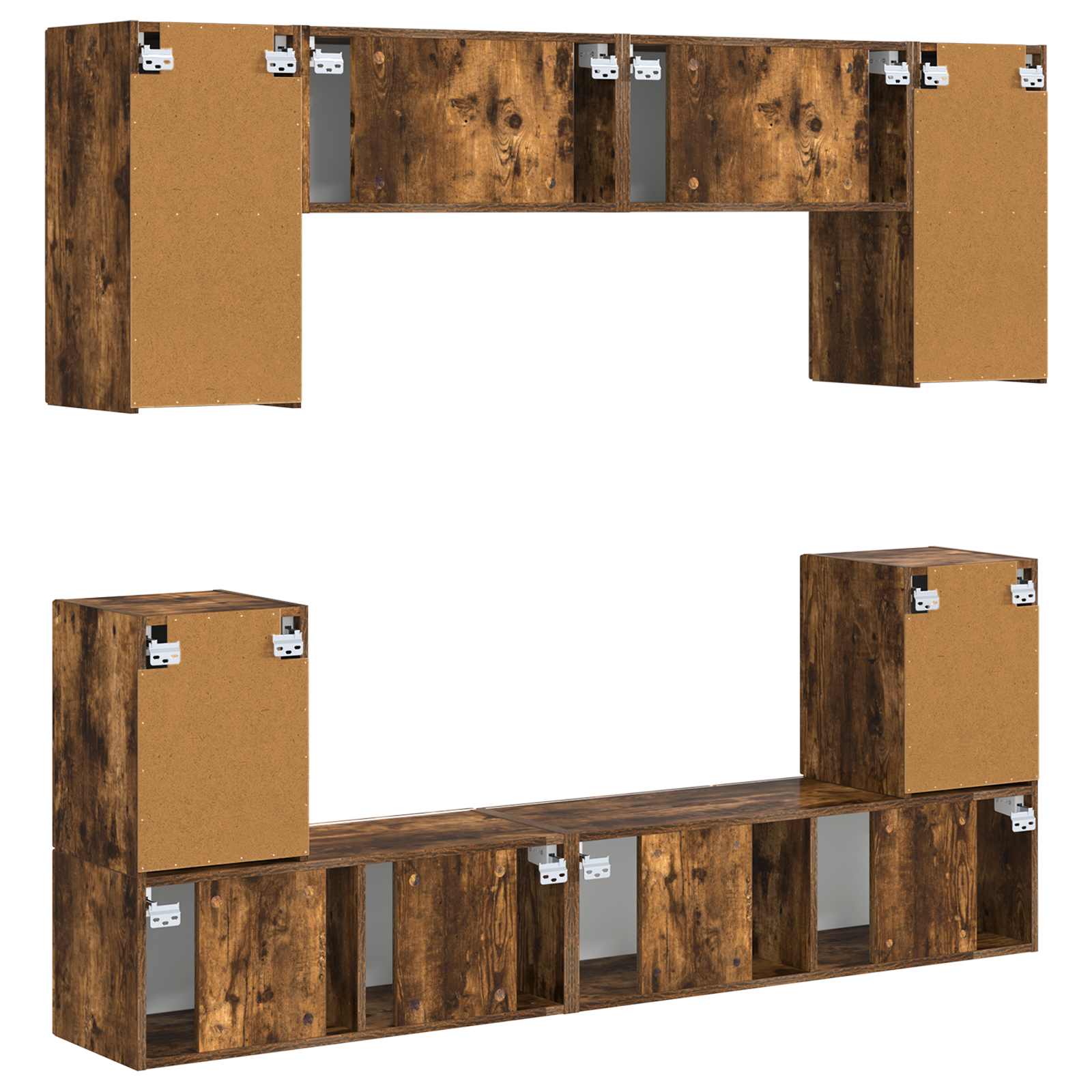Ensemble meuble TV 5 pcs Chêne fumé Bois d'ingénierie - XIOS