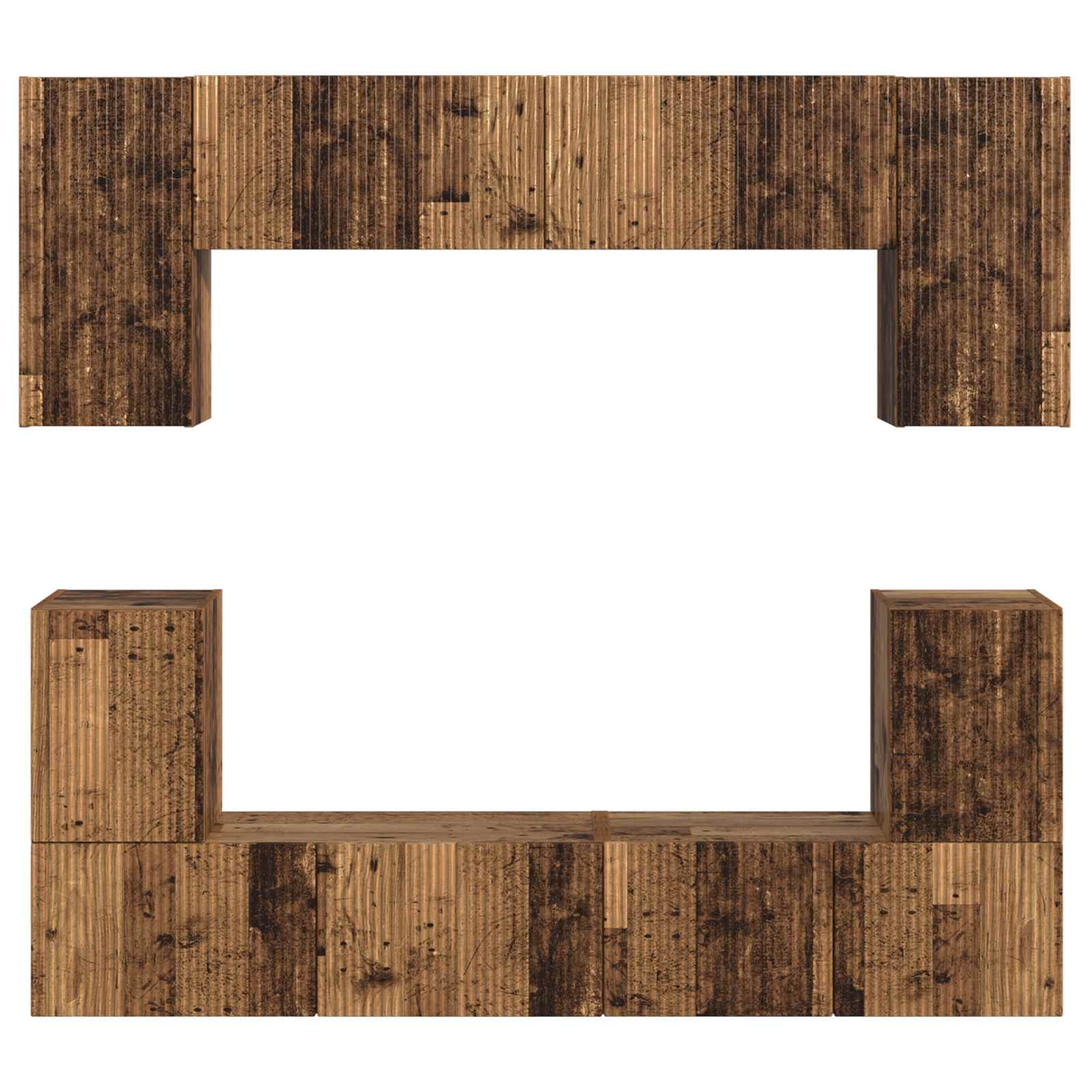 Ensemble meuble TV 5 pcs Bois Ancien Bois d'ingénierie - XIOS
