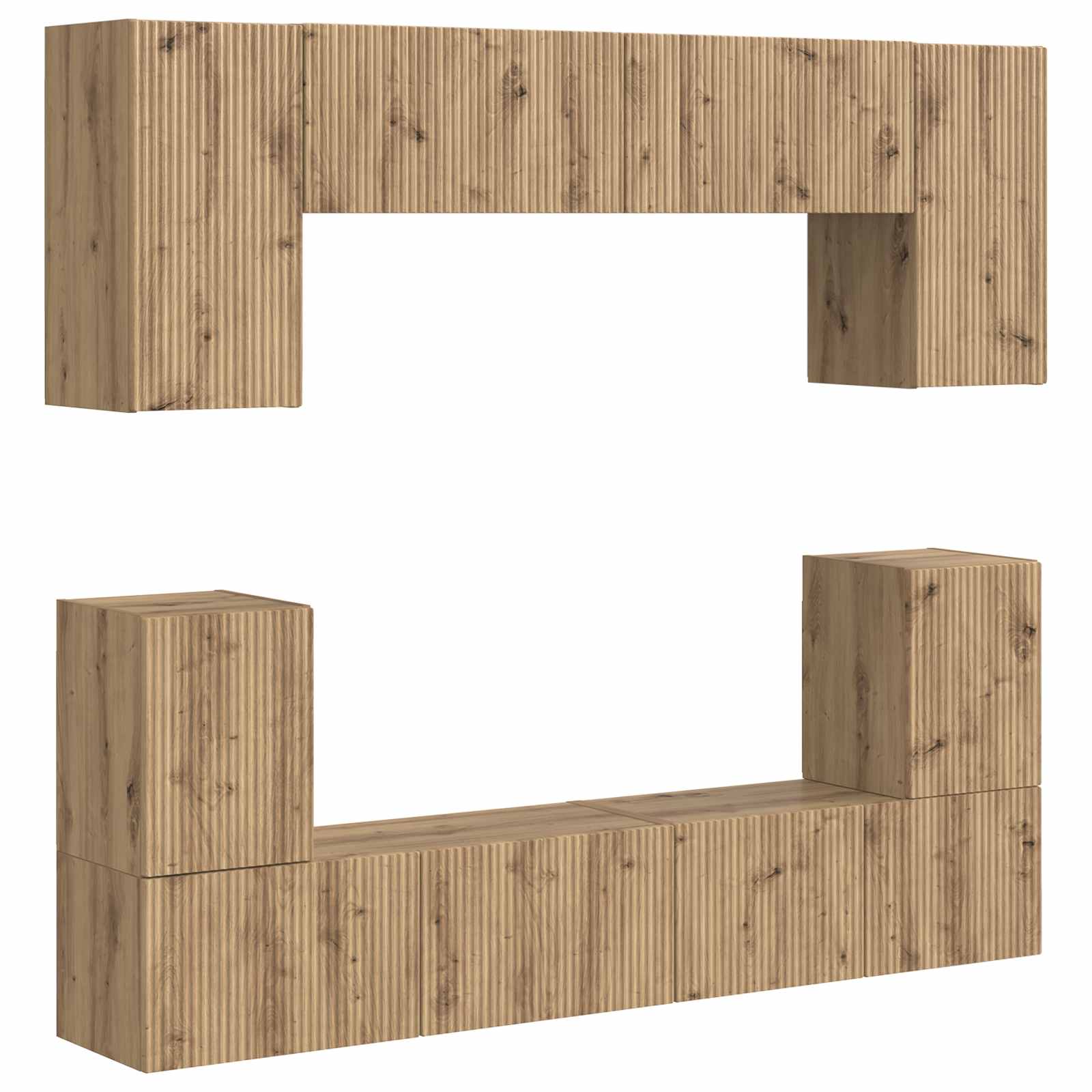 Ensemble meuble TV 5 pcs Chêne artisanal Bois d'ingénierie