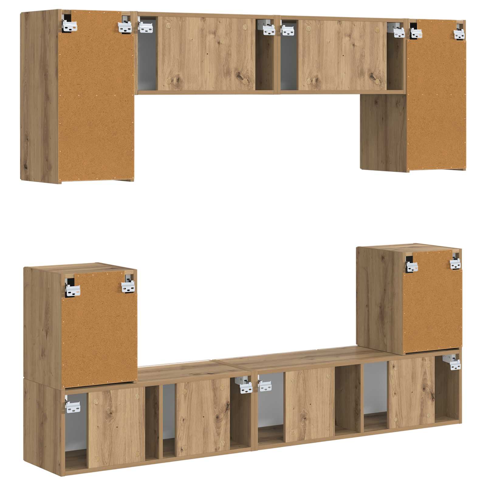 Ensemble meuble TV 5 pcs Chêne artisanal Bois d'ingénierie