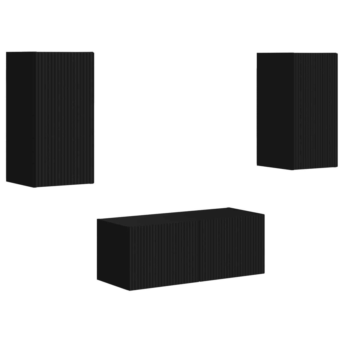 Ensemble meuble TV 6 pc Noir Bois d'ingénierie