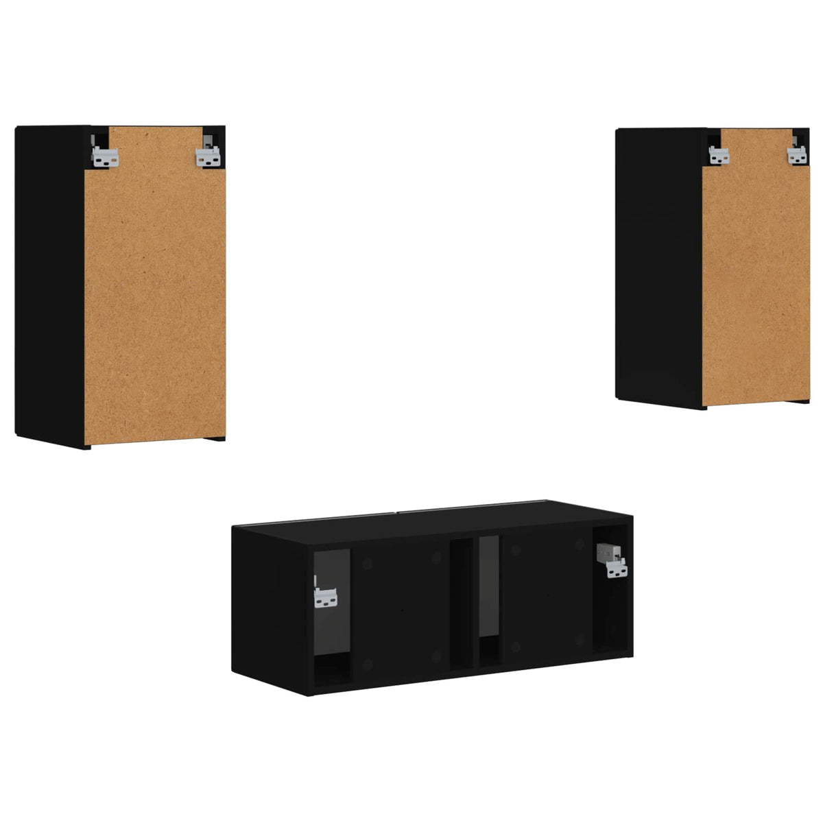 Ensemble meuble TV 6 pc Noir Bois d'ingénierie
