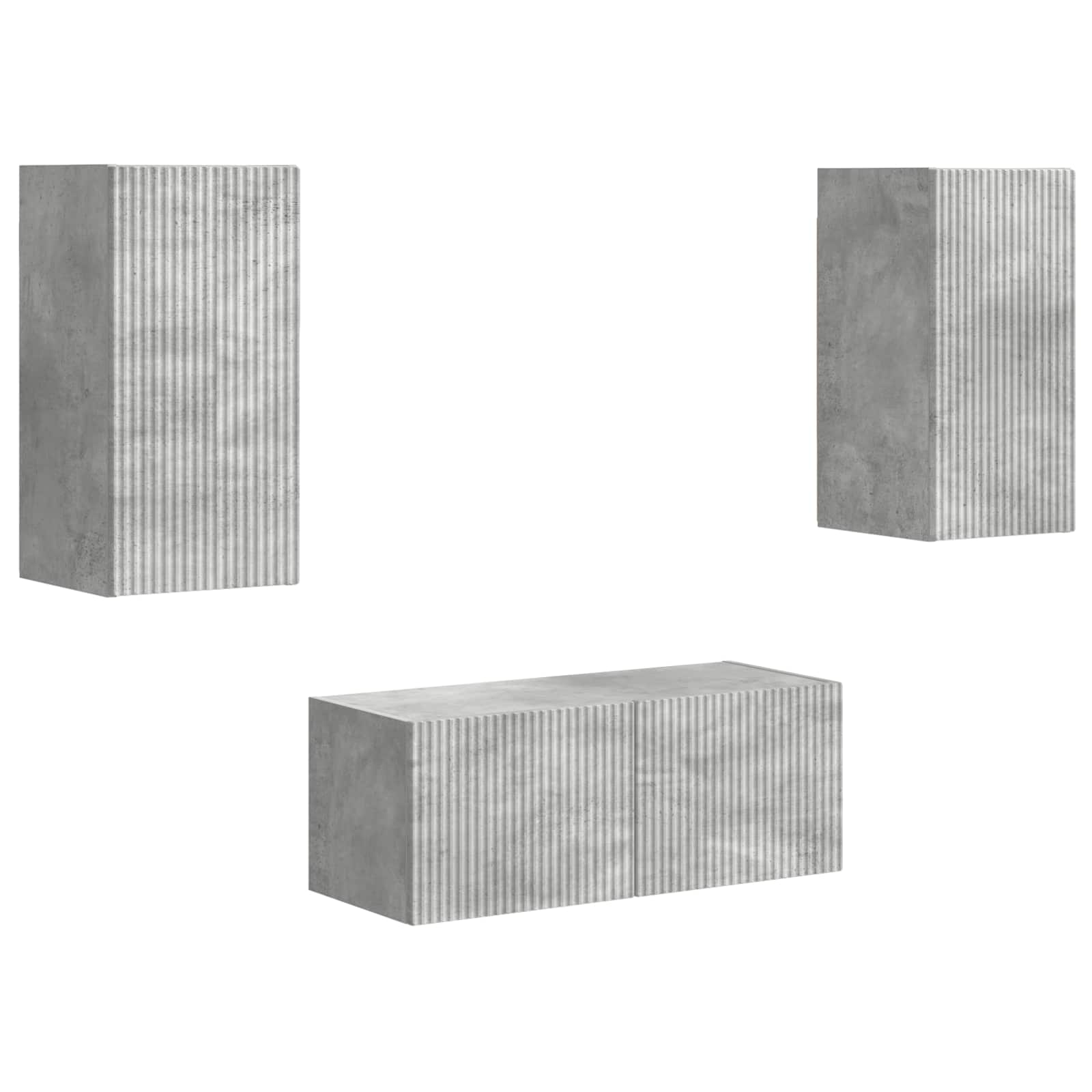 Ensemble meuble TV 6 pcs Gris béton Bois d'ingénierie - XIOS