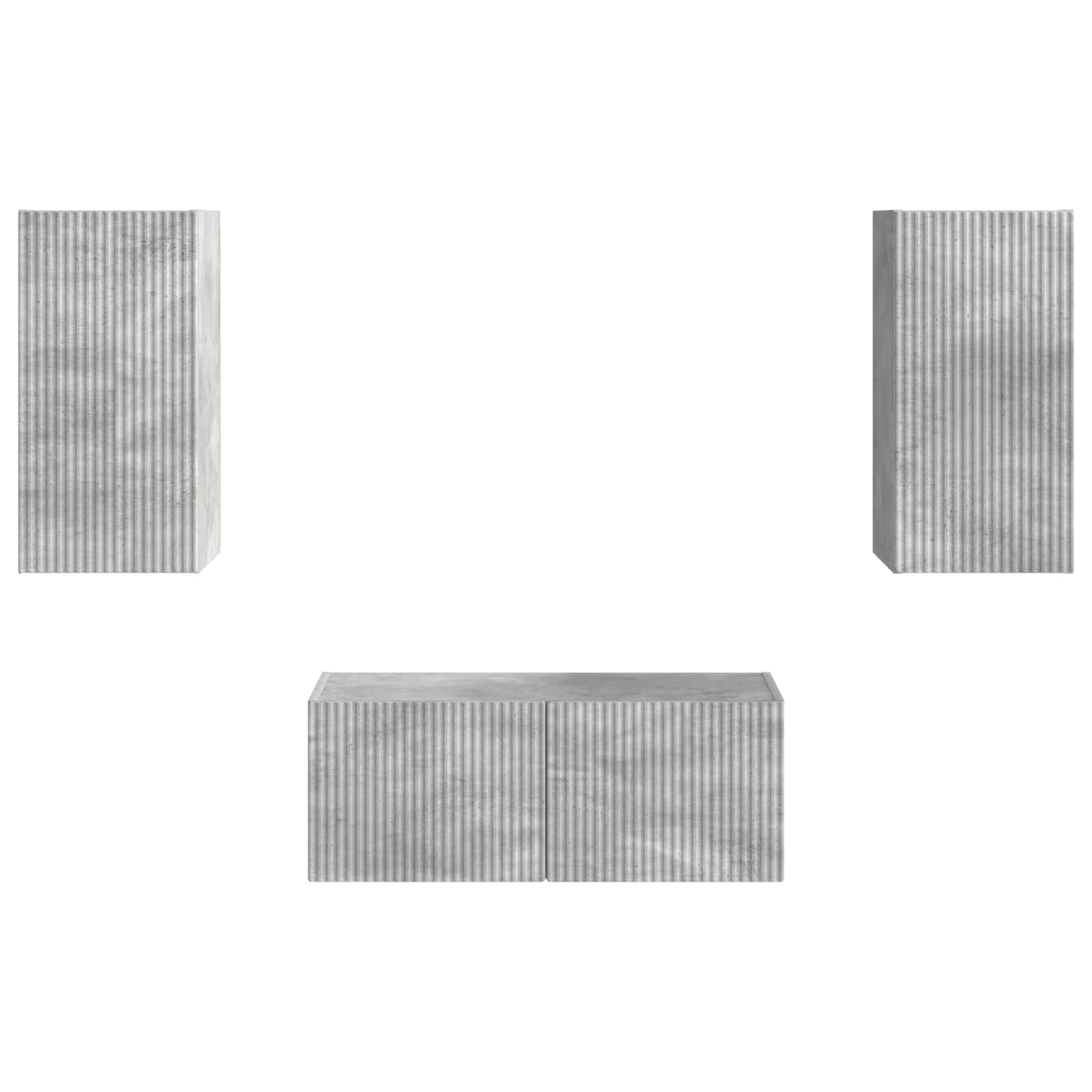 Ensemble meuble TV 6 pcs Gris béton Bois d'ingénierie - XIOS