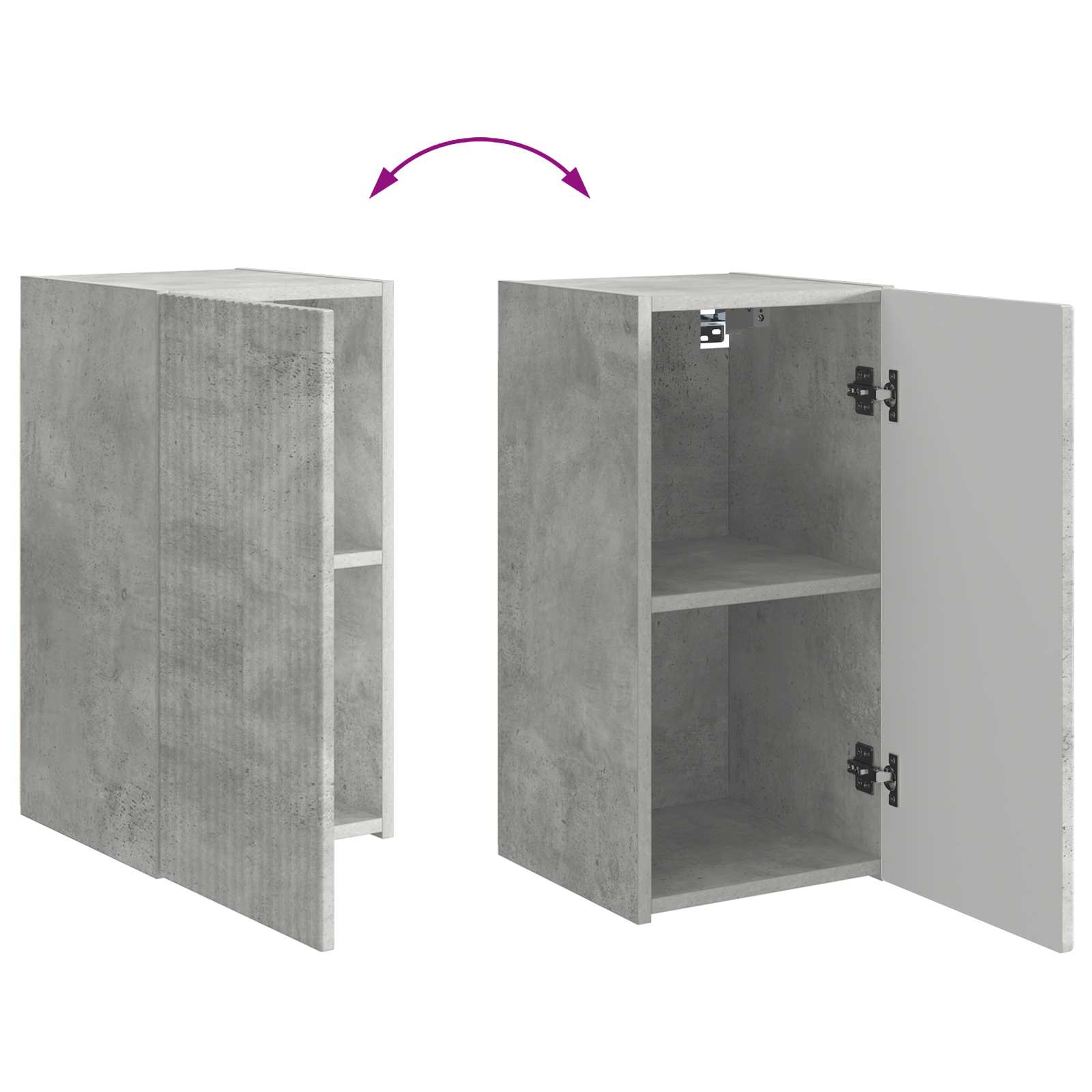 Ensemble meuble TV 6 pcs Gris béton Bois d'ingénierie - XIOS