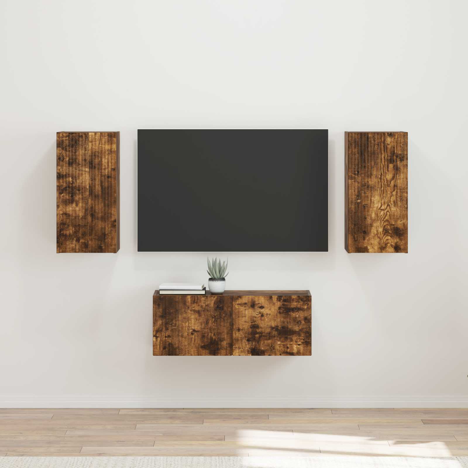 Ensemble meuble TV 6 pcs Chêne fumé Bois d'ingénierie - XIOS