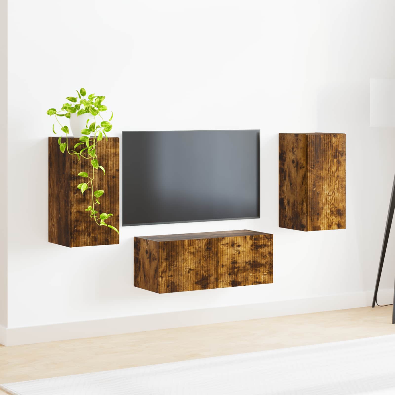 Ensemble meuble TV 6 pcs Chêne fumé Bois d'ingénierie - XIOS