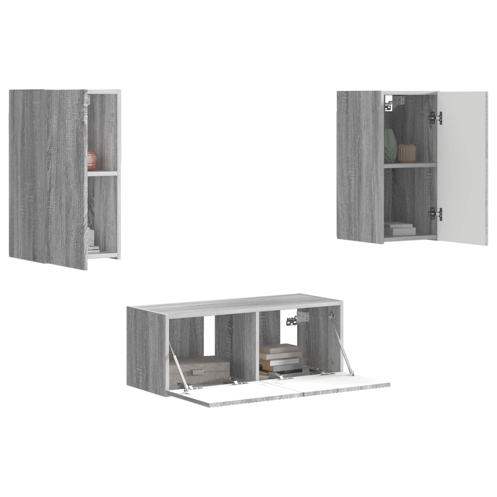 Ensemble meuble TV 6 pcs Gris Sonoma Bois d'ingénierie - XIOS