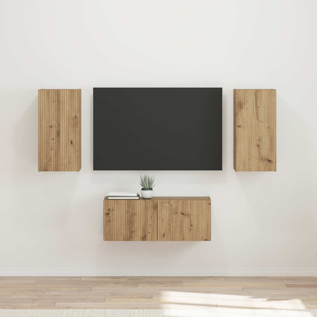 Ensemble meuble TV 6 pc Chêne artisanal Bois d'ingénierie - XIOS