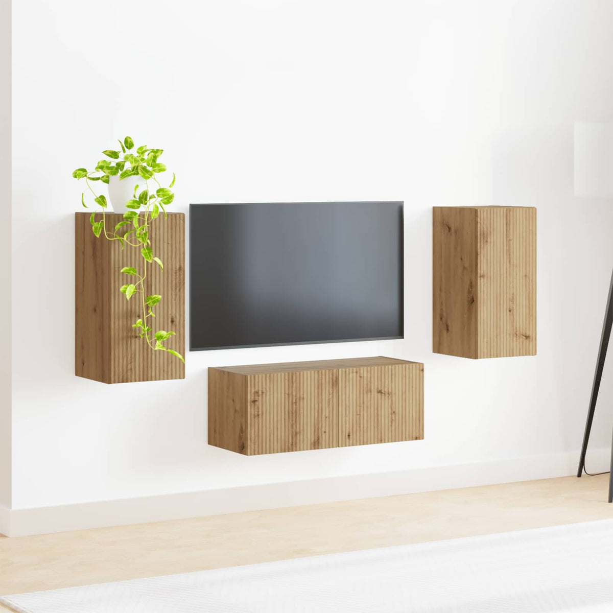 Ensemble meuble TV 6 pc Chêne artisanal Bois d'ingénierie - XIOS