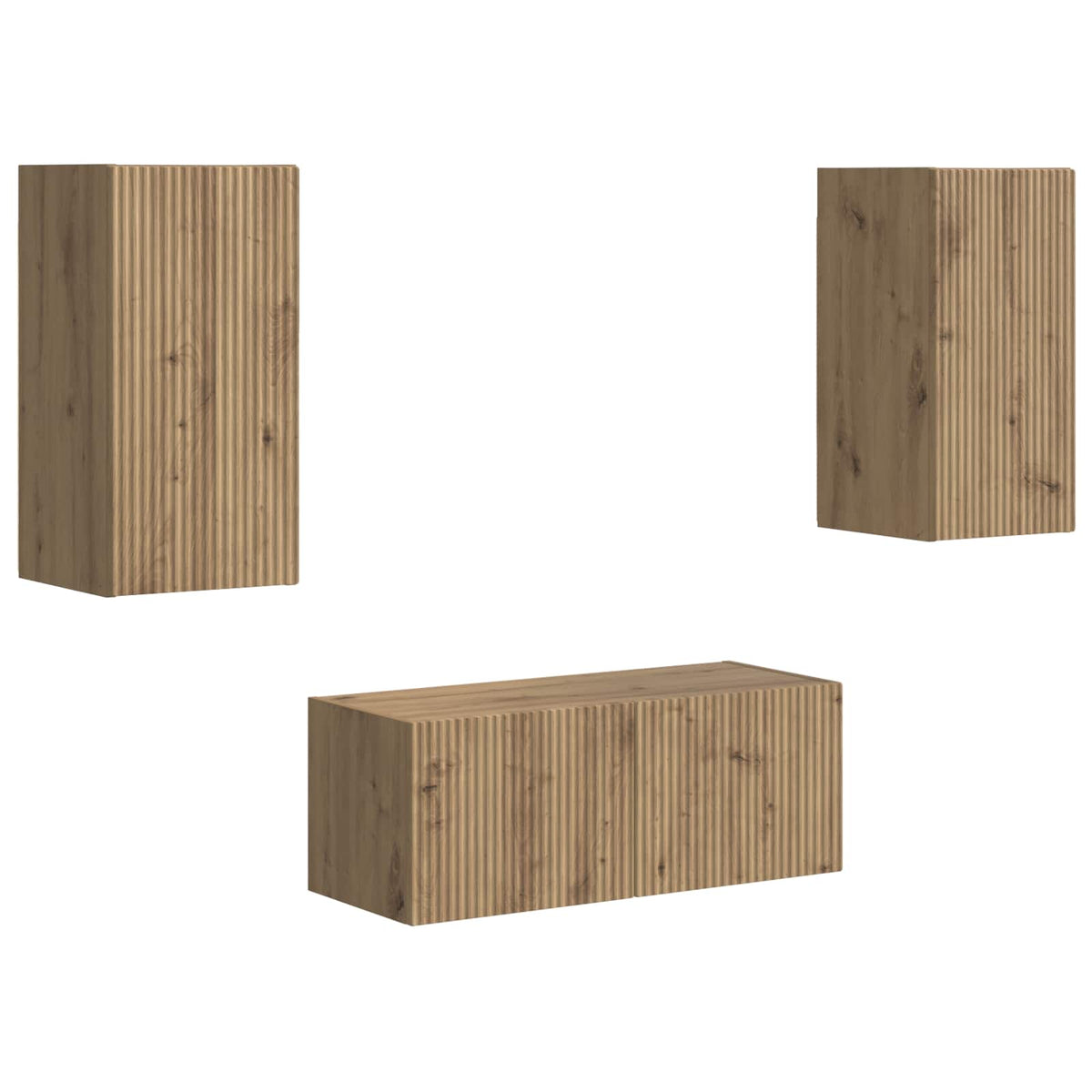 Ensemble meuble TV 6 pc Chêne artisanal Bois d'ingénierie - XIOS