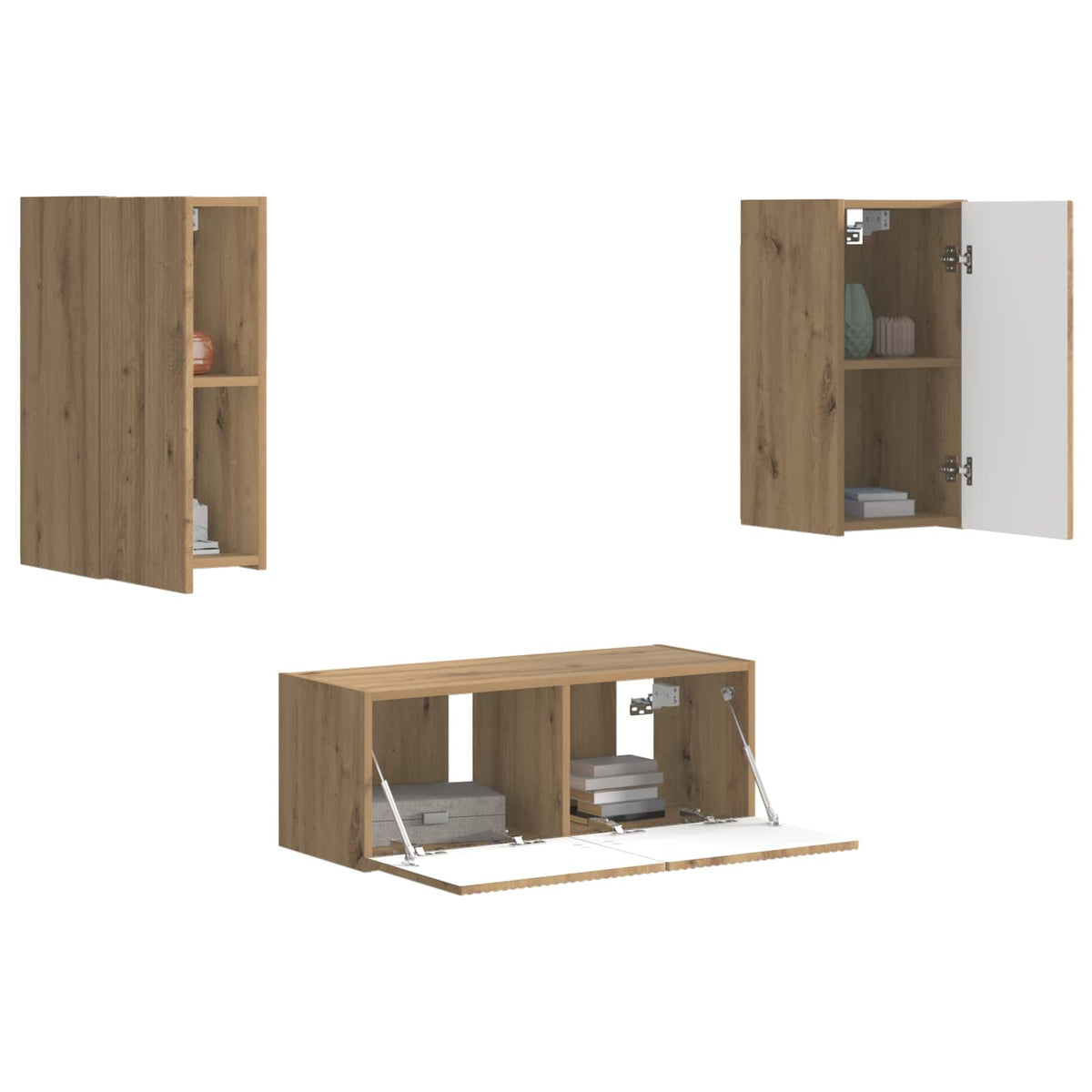 Ensemble meuble TV 6 pc Chêne artisanal Bois d'ingénierie - XIOS