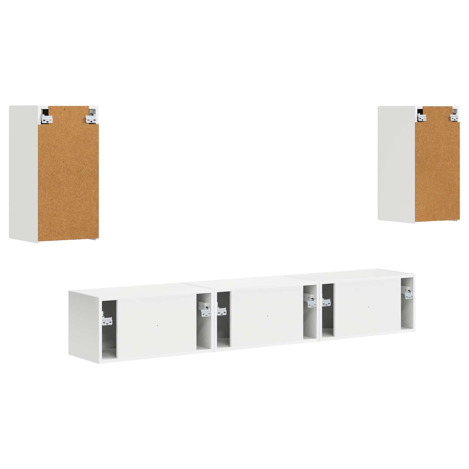 Ensemble meuble TV Montage mural 5 pcs Blanc Bois d'ingénierie - XIOS
