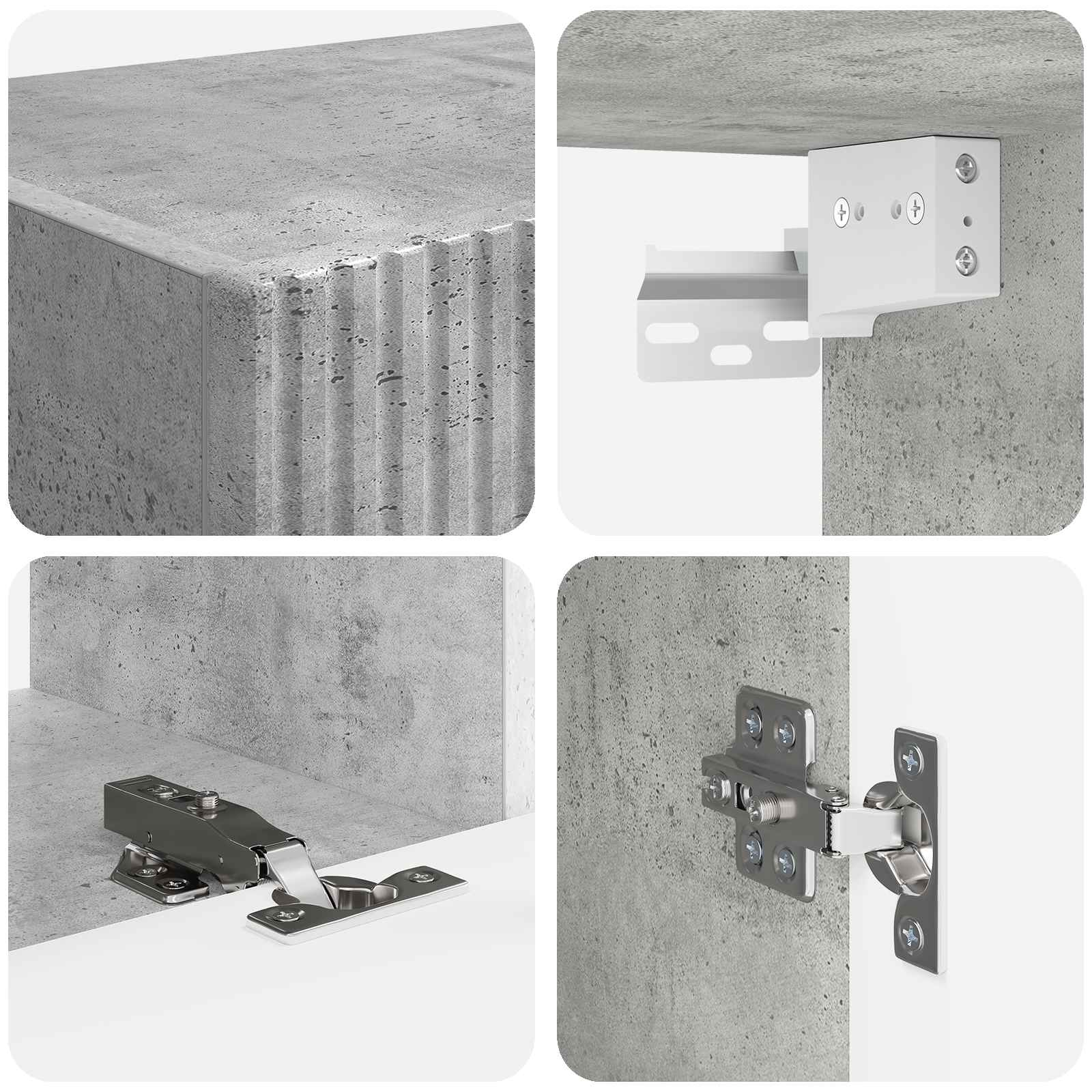 Ensemble meuble TV 5 pcs Gris béton Bois d'ingénierie - XIOS