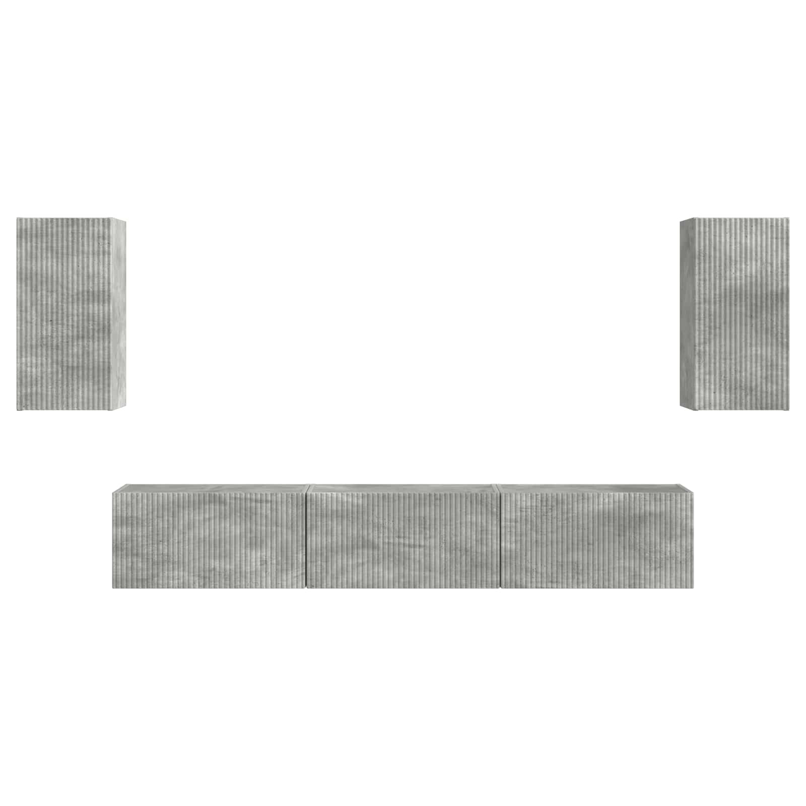 Ensemble meuble TV 5 pcs Gris béton Bois d'ingénierie - XIOS
