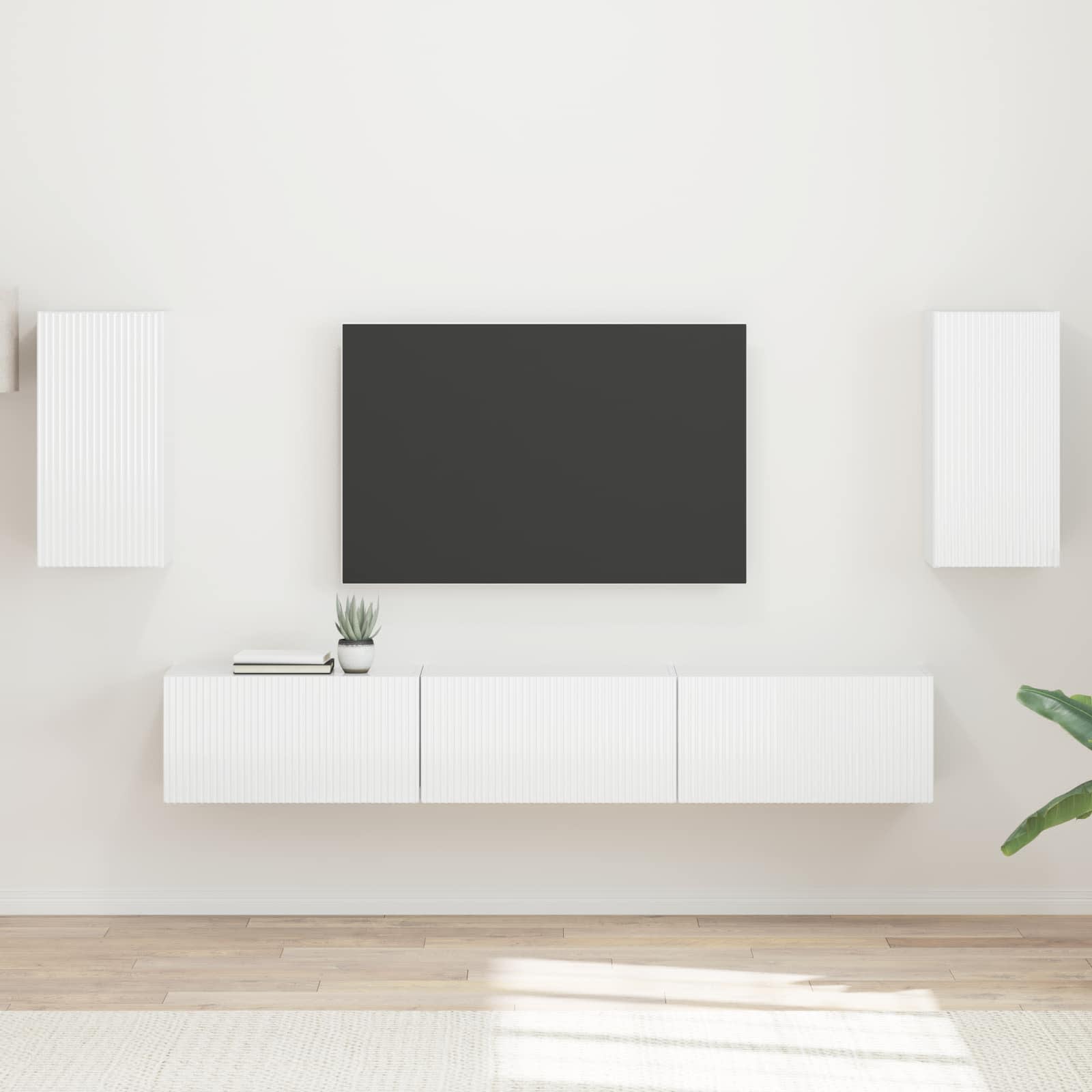 Ensemble meuble TV 5 pcs Blanc brillant Bois d'ingénierie - XIOS